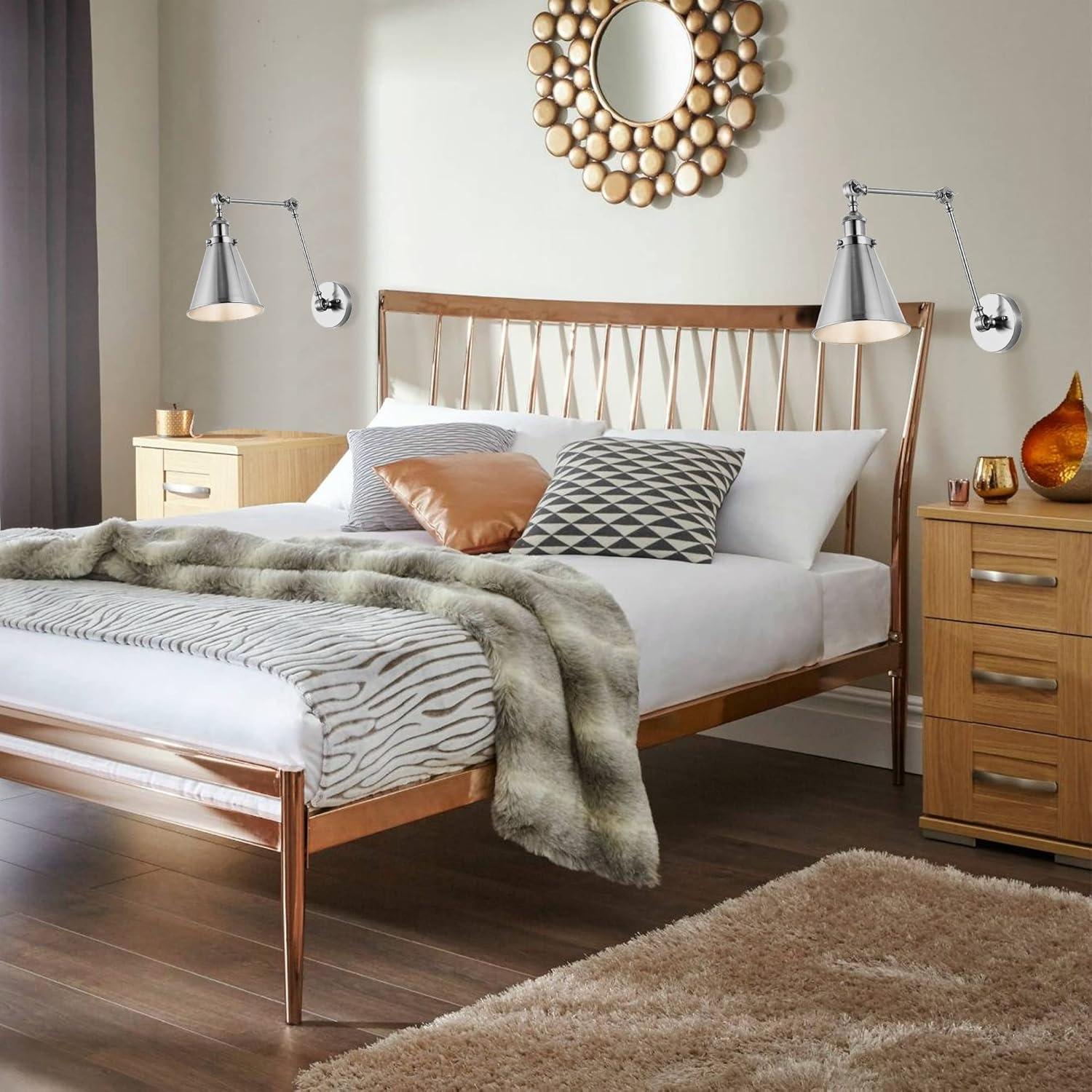 imageJONATHAN Y JYL7461A Rover 7quot Farmhouse Industrial Adjustable Arm Metal LED Wall Sconce Rustic Bohemian 2700K LED 4W Bulb for Entryway Lobby Kitchen Bathroom Bedroom Living Room Hallway Brass GoldChrome