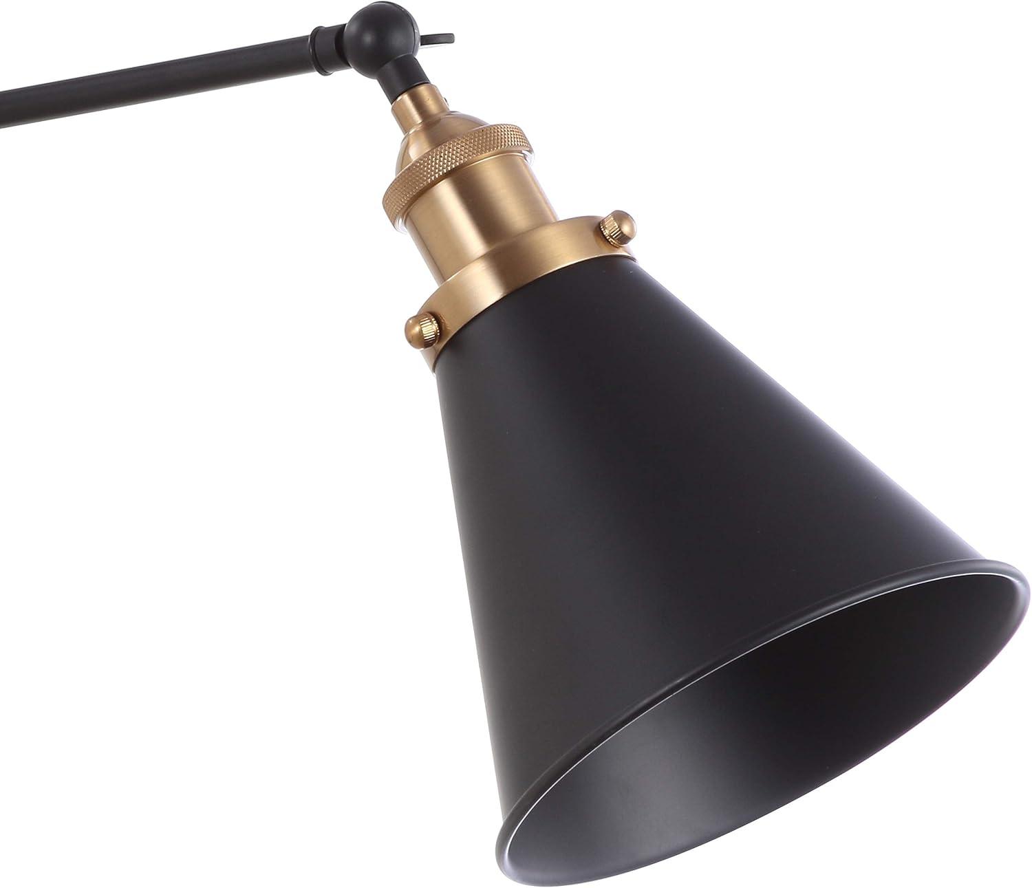 imageJONATHAN Y JYL7461A Rover 7quot Farmhouse Industrial Adjustable Arm Metal LED Wall Sconce Rustic Bohemian 2700K LED 4W Bulb for Entryway Lobby Kitchen Bathroom Bedroom Living Room Hallway Brass GoldBlack