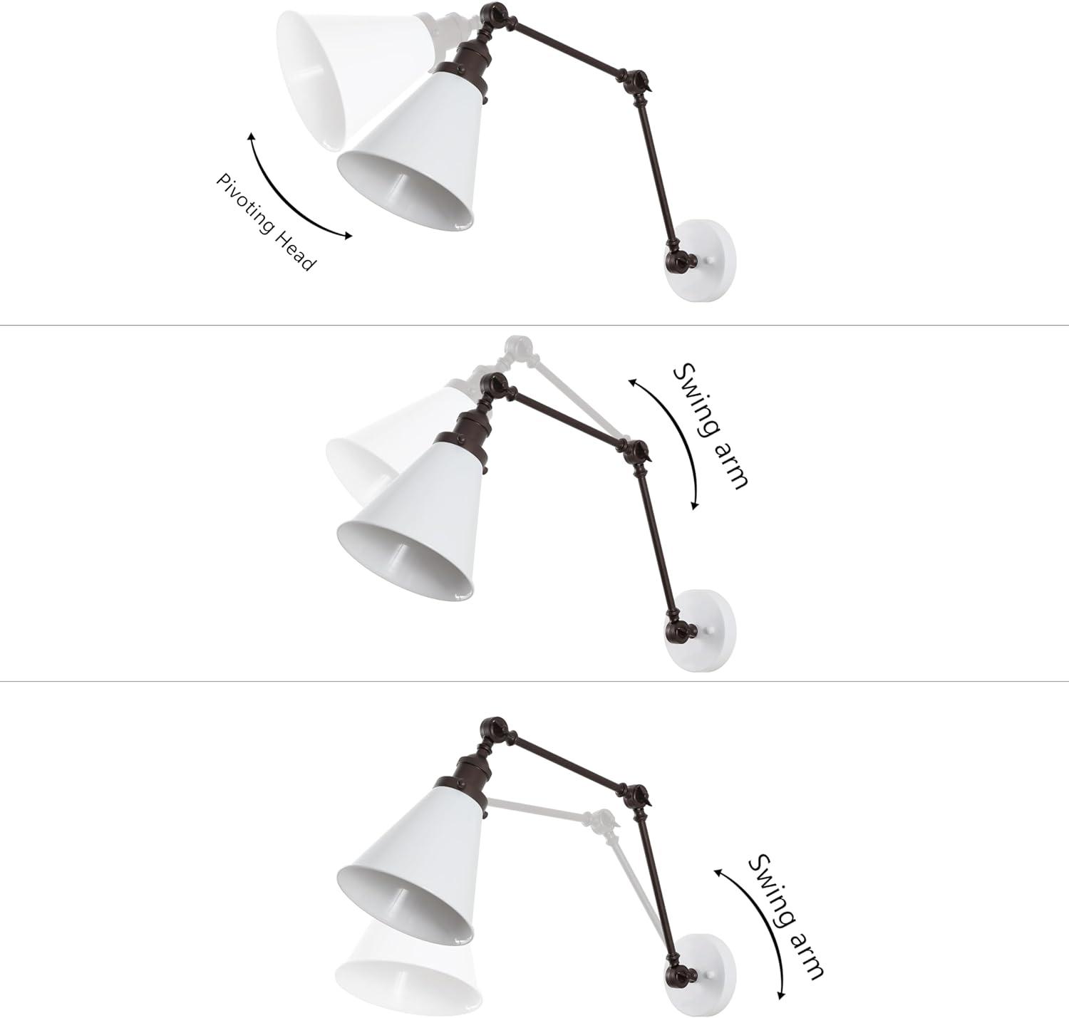 imageJONATHAN Y JYL7461A Rover 7quot Farmhouse Industrial Adjustable Arm Metal LED Wall Sconce Rustic Bohemian 2700K LED 4W Bulb for Entryway Lobby Kitchen Bathroom Bedroom Living Room Hallway Brass GoldWhiteOil Rubbed Bronze