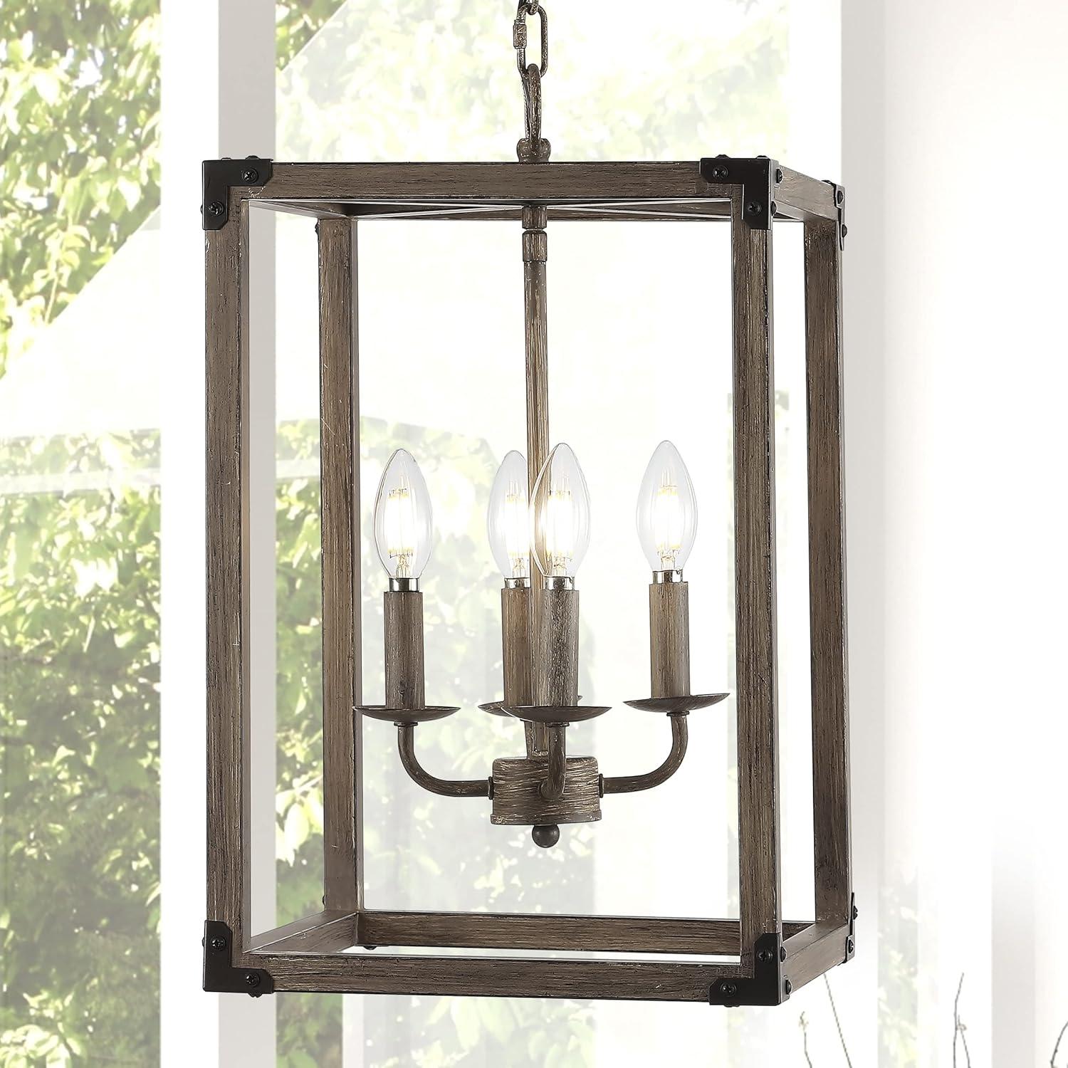 imageJONATHAN Y JYL7475A Magnolia 1213quot 4Light Adjustable Iron Rustic Farmhouse LED Pendant Bohemian Industrial Vintage Cottage Dimmable Dining Room Living Room Kitchen Foyer Bedroom Hallway Brown1213 4Light