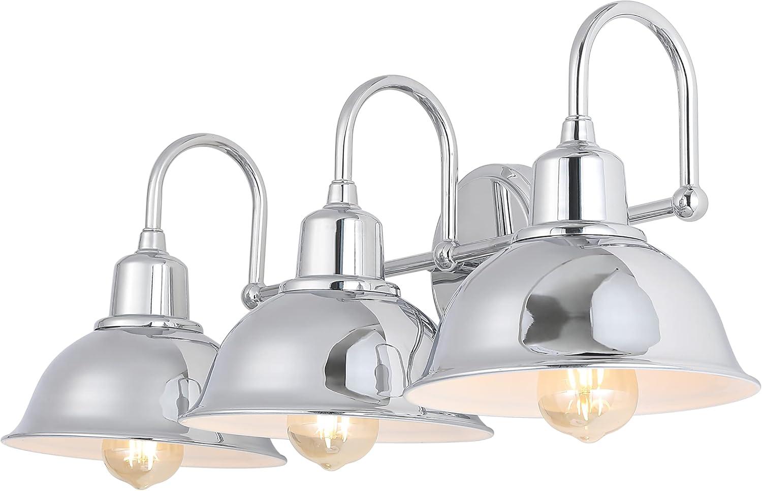 imageJONATHAN Y JYL7481B Frisco 8quot 1 Light Farmhouse Industrial Iron LED Vanity Rustic Transitional 2700K Cozy Warm Light for Bathroom Mirror Cabinet Oil Rubbed Bronze1 BulbChrome