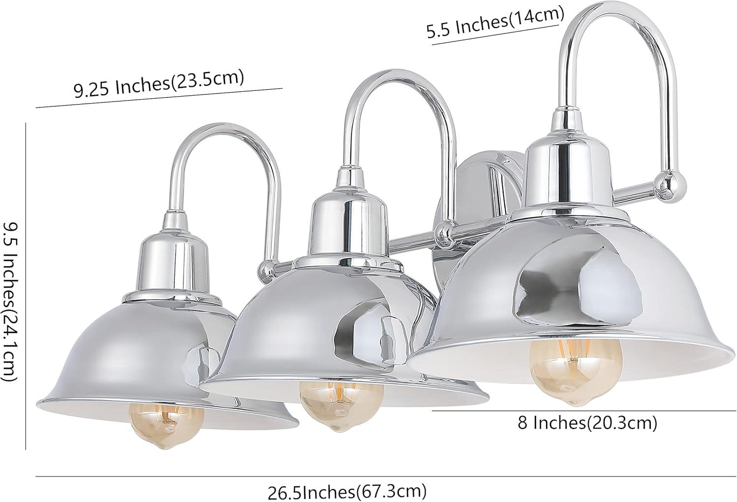 imageJONATHAN Y JYL7481B Frisco 8quot 1 Light Farmhouse Industrial Iron LED Vanity Rustic Transitional 2700K Cozy Warm Light for Bathroom Mirror Cabinet Oil Rubbed Bronze1 BulbChrome