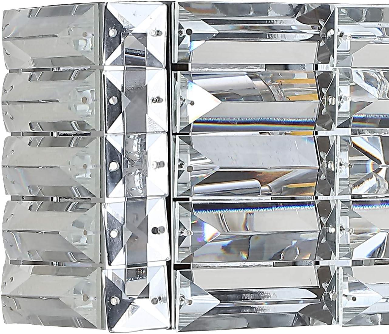 imageJONATHAN Y JYL7540A Evelyn Crystal Rectangle 2425quot 3Light IronCrystal Glam Modern LED Vanity Light Classic 2700K LED 2W Bulbs Included Bathroom Hallway Living Room Bedroom Mirror Cabinet Chrome1Light