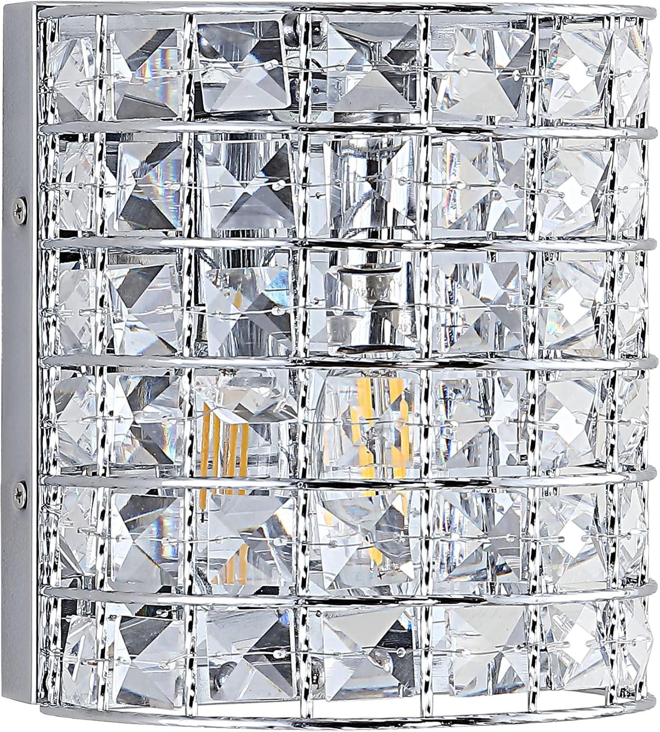 imageJONATHAN Y JYL7544A Clara Deco 24quot 3Light MetalCrystal Classic Glam LED Vanity Light Classic Glam Modern Transitional 2700K LED 4W Bathroom Hallway Living Room Bedroom Mirror CabinetChrome