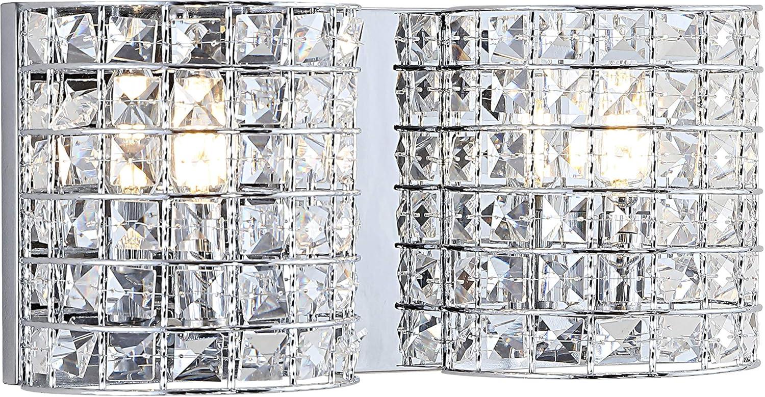 imageJONATHAN Y JYL7544A Clara Deco 24quot 3Light MetalCrystal Classic Glam LED Vanity Light Classic Glam Modern Transitional 2700K LED 4W Bathroom Hallway Living Room Bedroom Mirror CabinetChrome