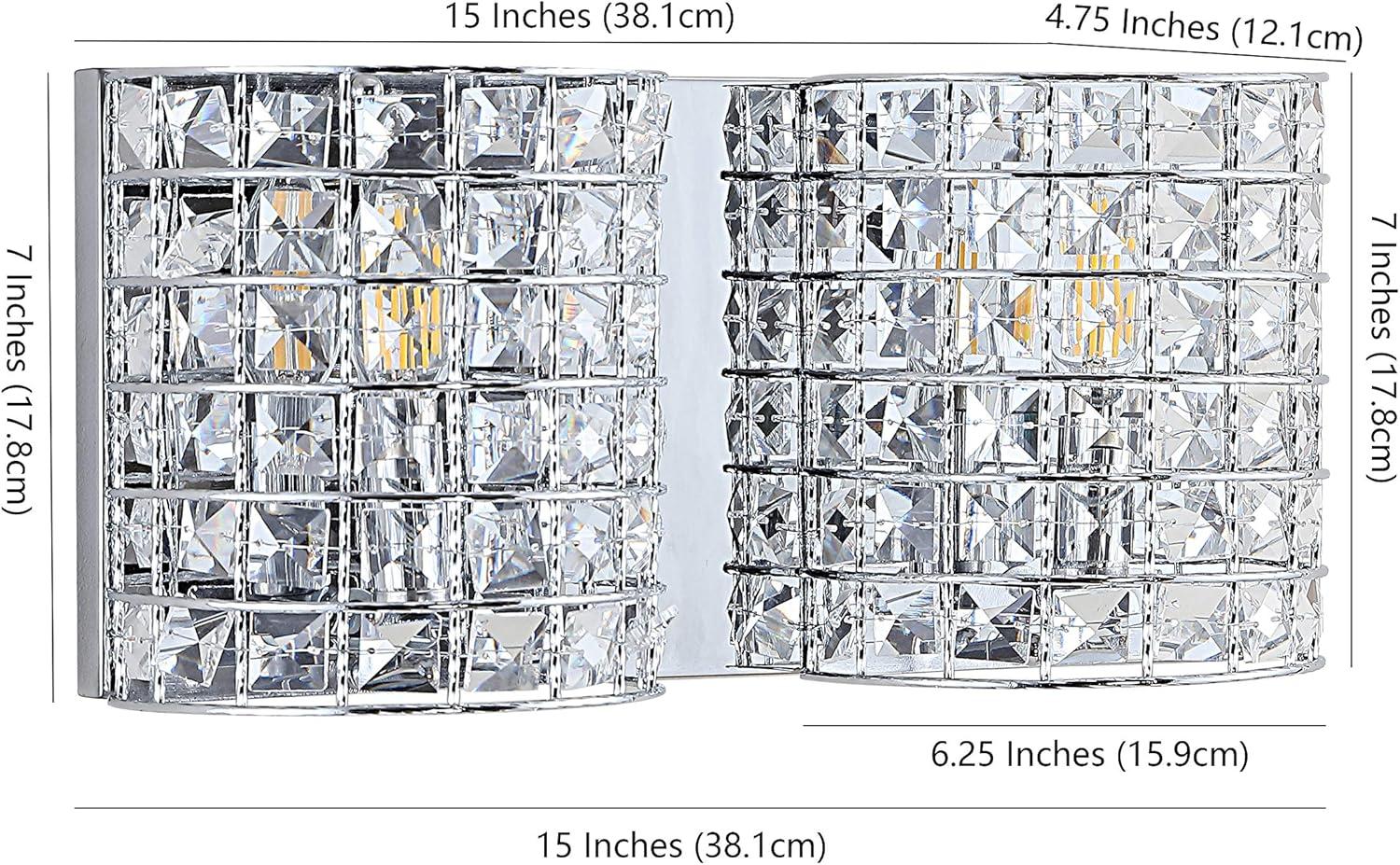 imageJONATHAN Y JYL7544A Clara Deco 24quot 3Light MetalCrystal Classic Glam LED Vanity Light Classic Glam Modern Transitional 2700K LED 4W Bathroom Hallway Living Room Bedroom Mirror CabinetChrome