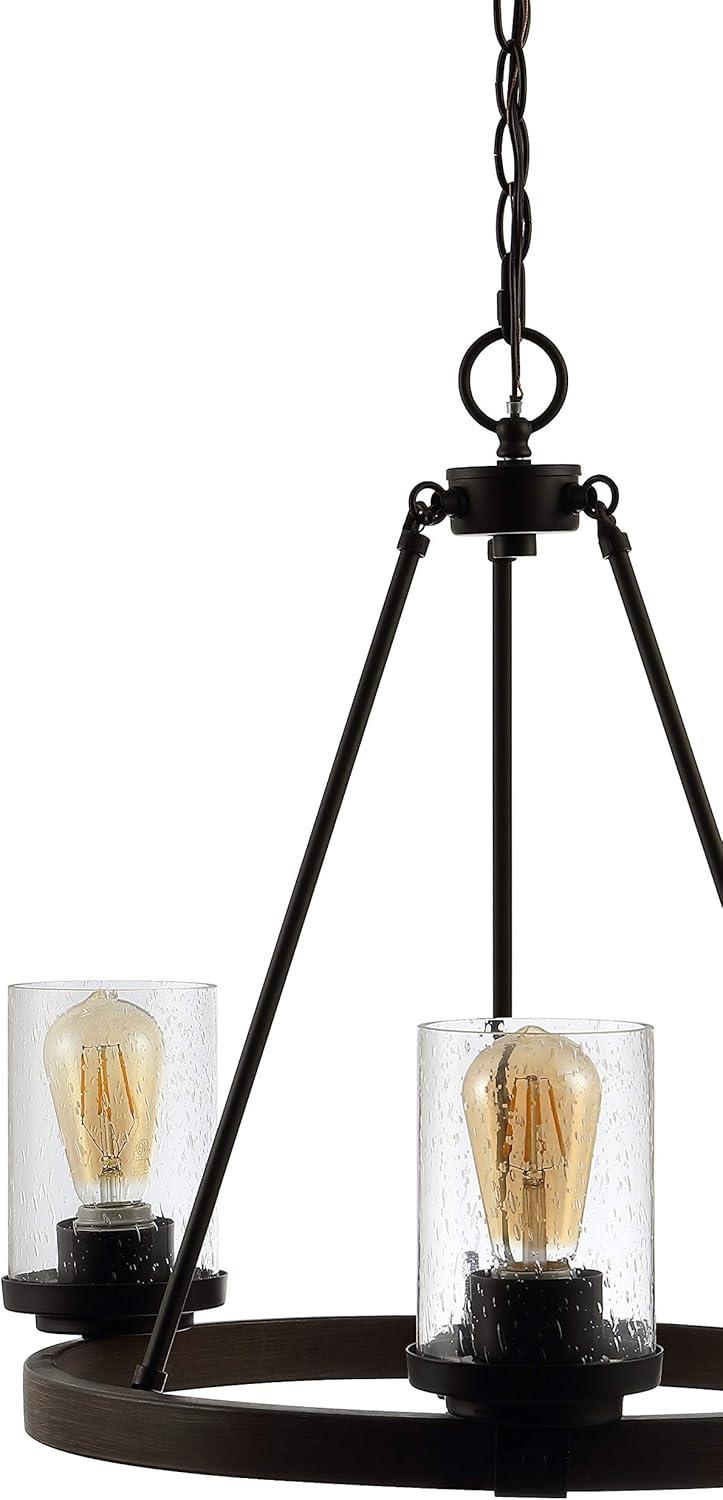 imageJONATHAN Y JYL7555A Athos 455quot 12Light Iron Rustic Farmhouse Linear LED Chandelier Pendant Bohemian Cottage Rustic Dining Room Living Room Kitchen Foyer Bedroom Hallway Oil Rubbed Bronze20 3Light