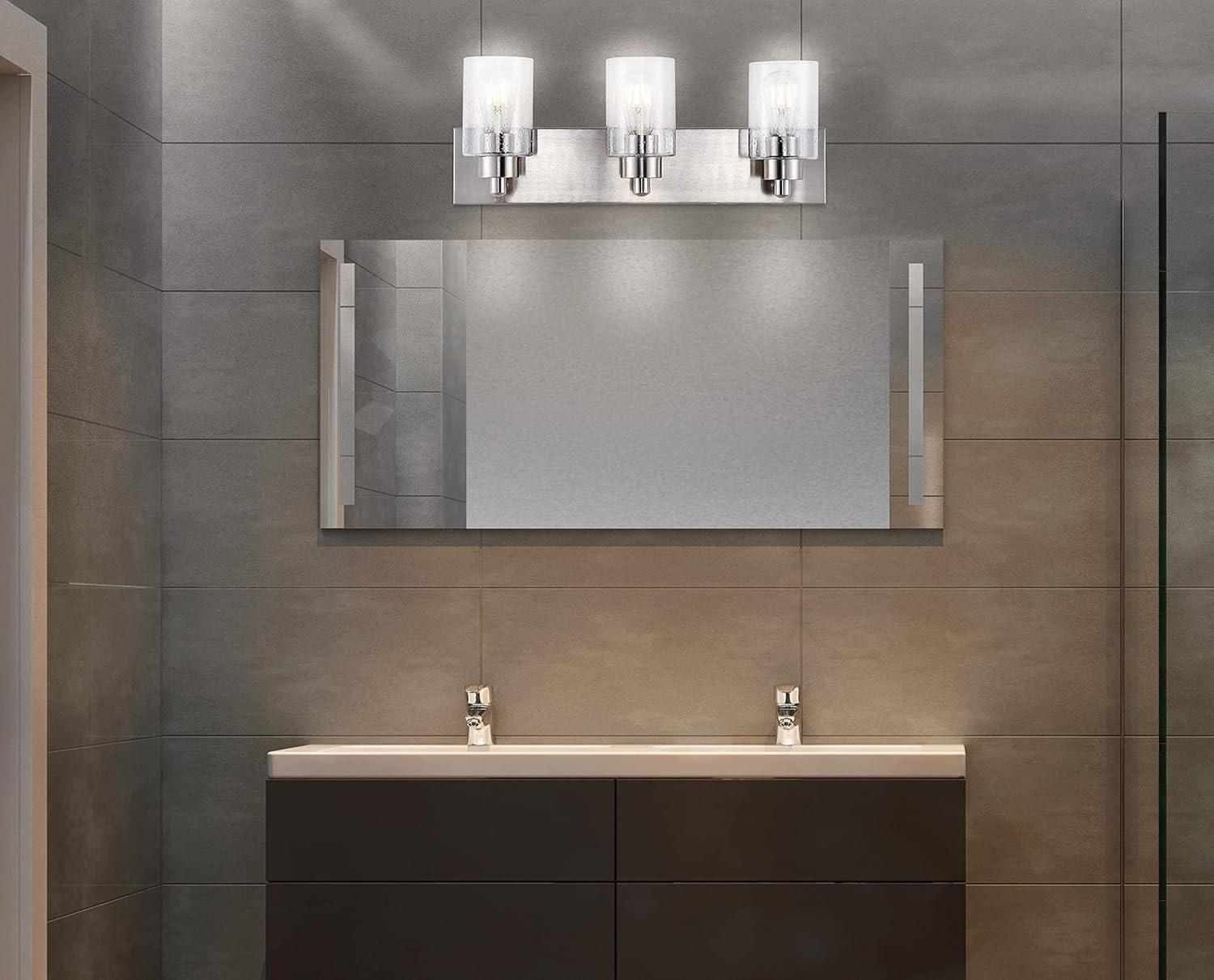 imageJONATHAN Y JYL7558A Irving 2775quot 4Light Modern Contemporary LED Vanity Light Glam Transitional 2700K 9W Bulbs Included Bathroom Hallway Living Room Bedroom Mirror Cabinet Nickel22 3Light