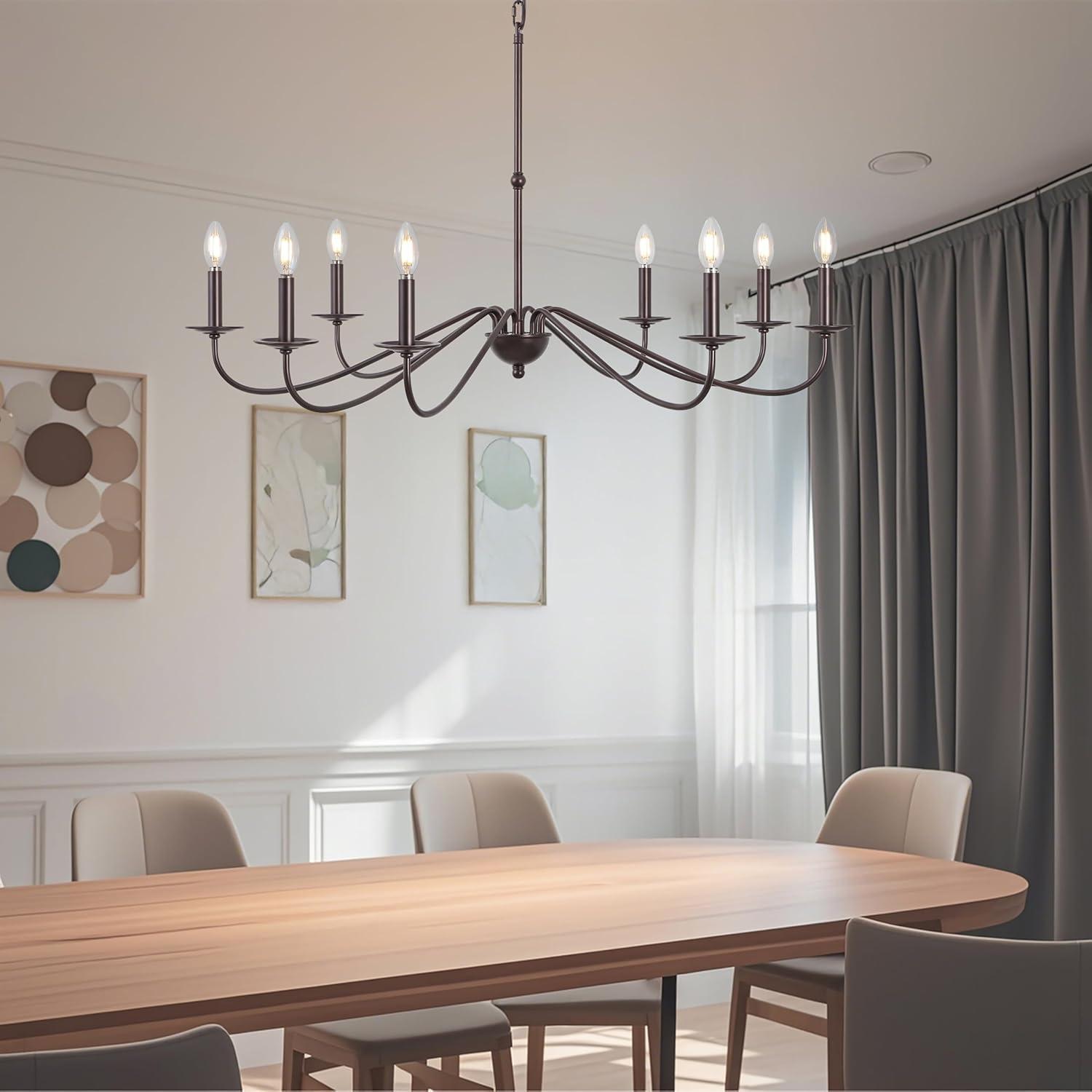 imageJONATHAN Y JYL7559A Wicklow 3475quot 6Light Bohemian Farmhouse Iron LED Chandelier Modern Contemporary Adjustable Dining Room Living Room Kitchen Island Foyer Bedroom Lobby Oil Rubbed BronzeOilRubbed Bronze