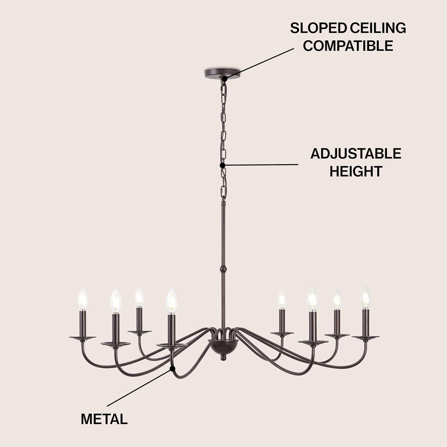 imageJONATHAN Y JYL7559A Wicklow 3475quot 6Light Bohemian Farmhouse Iron LED Chandelier Modern Contemporary Adjustable Dining Room Living Room Kitchen Island Foyer Bedroom Lobby Oil Rubbed BronzeOilRubbed Bronze