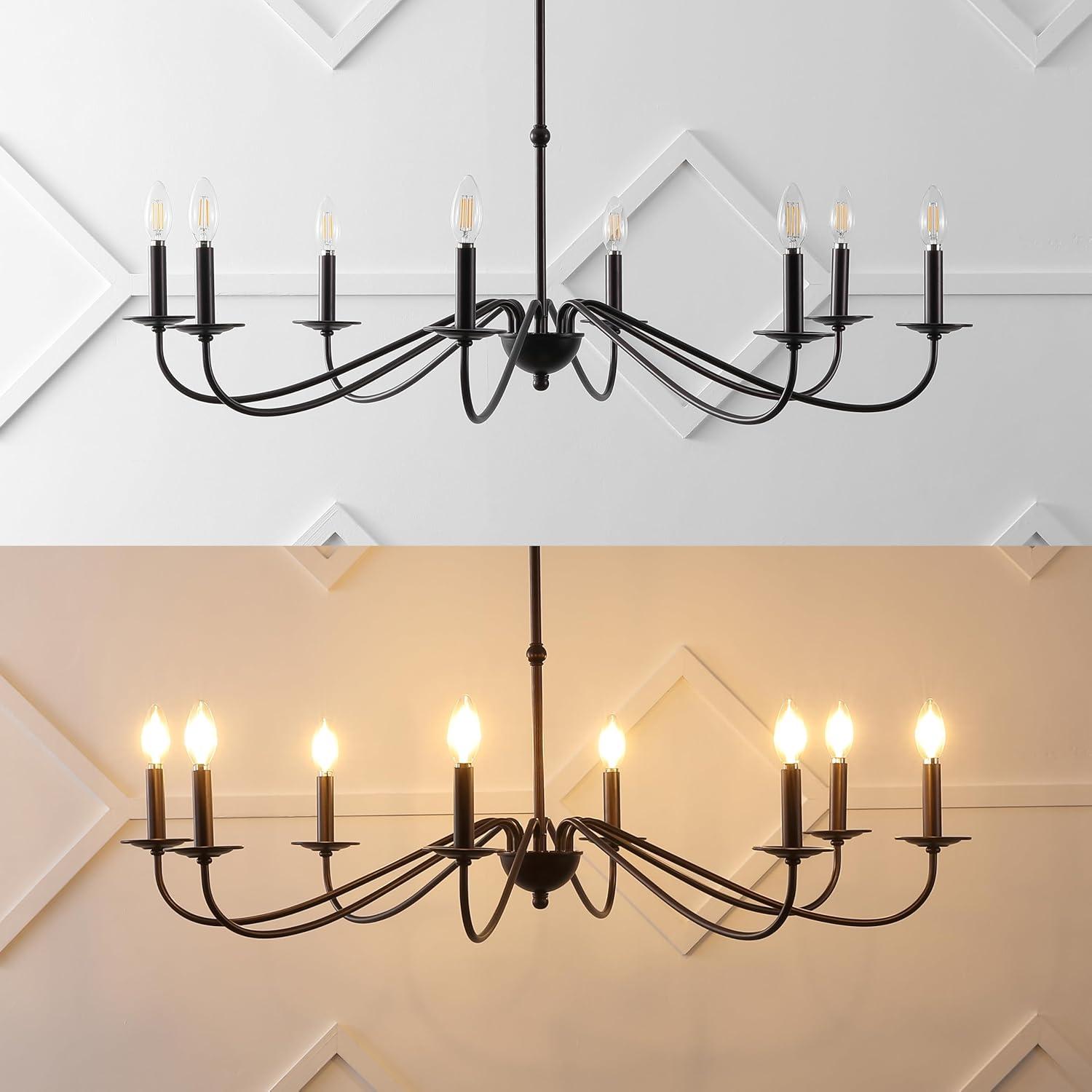 imageJONATHAN Y JYL7559A Wicklow 3475quot 6Light Bohemian Farmhouse Iron LED Chandelier Modern Contemporary Adjustable Dining Room Living Room Kitchen Island Foyer Bedroom Lobby Oil Rubbed BronzeOilRubbed Bronze