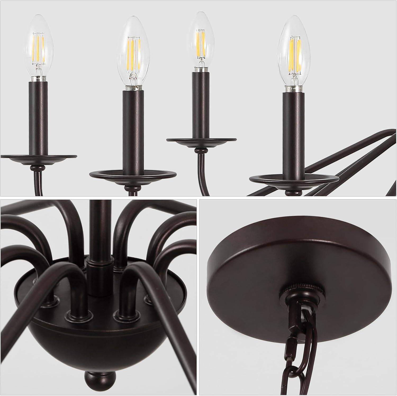 imageJONATHAN Y JYL7559A Wicklow 3475quot 6Light Bohemian Farmhouse Iron LED Chandelier Modern Contemporary Adjustable Dining Room Living Room Kitchen Island Foyer Bedroom Lobby Oil Rubbed BronzeOilRubbed Bronze