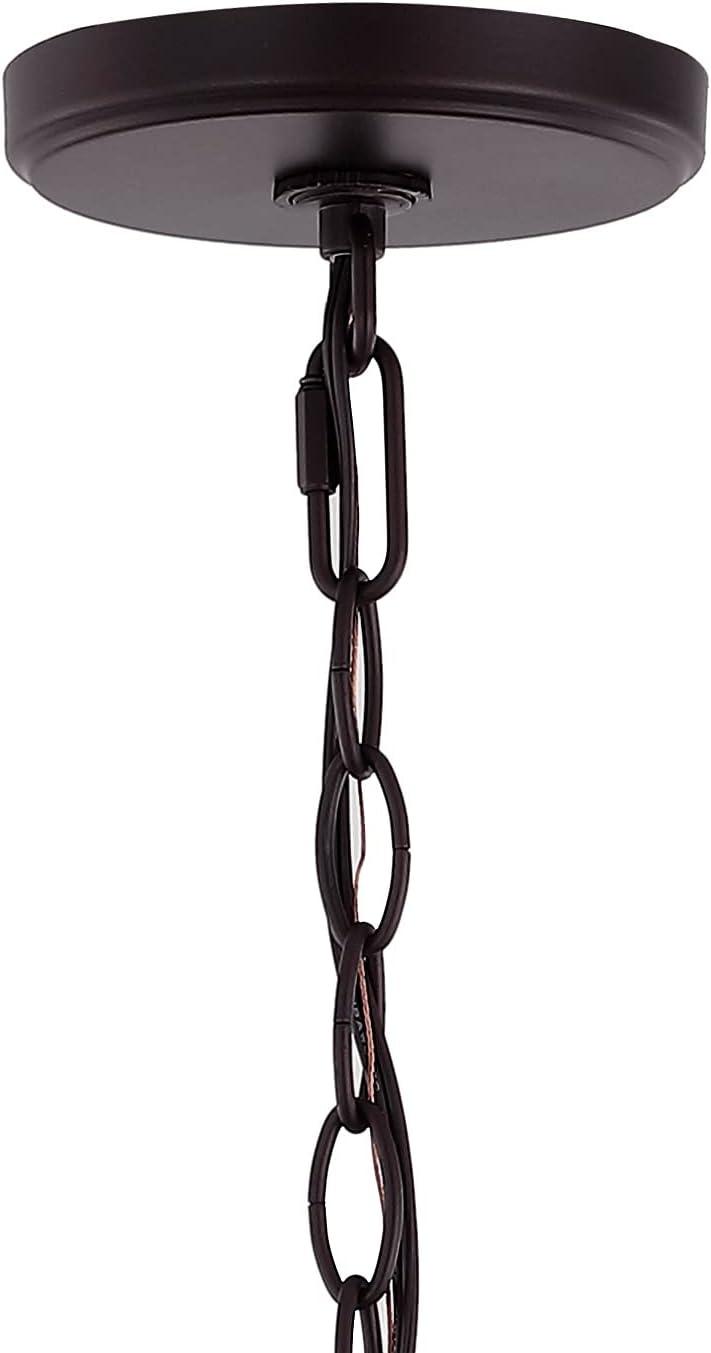 imageJONATHAN Y JYL7560B Camden 10quot 3Light Iron Classic Midcentury Pendant Lantern Rustic Transitional Dining Room Living Room Kitchen Foyer Bedroom Hallway ChromeOilRubbed Bronze