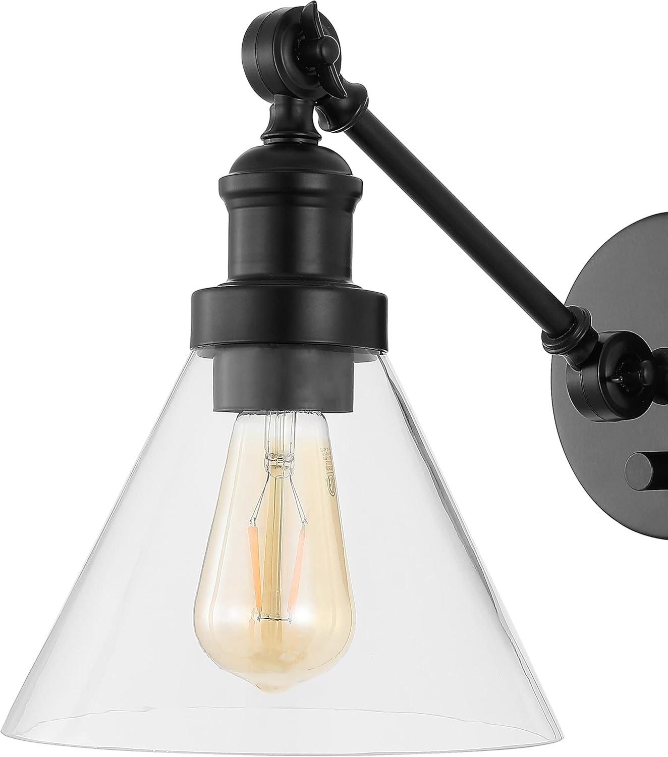 imageJONATHAN Y JYL7575ASET2 Cowie 8quot Classic Industrial IronGlass Adjustable LED Contemporary Wall Sconce for Entryway Lobby Kitchen Bathroom Bedroom Living Room Set of 2 2 Light Oil Rubbed BronzeOilRubbed Bronze