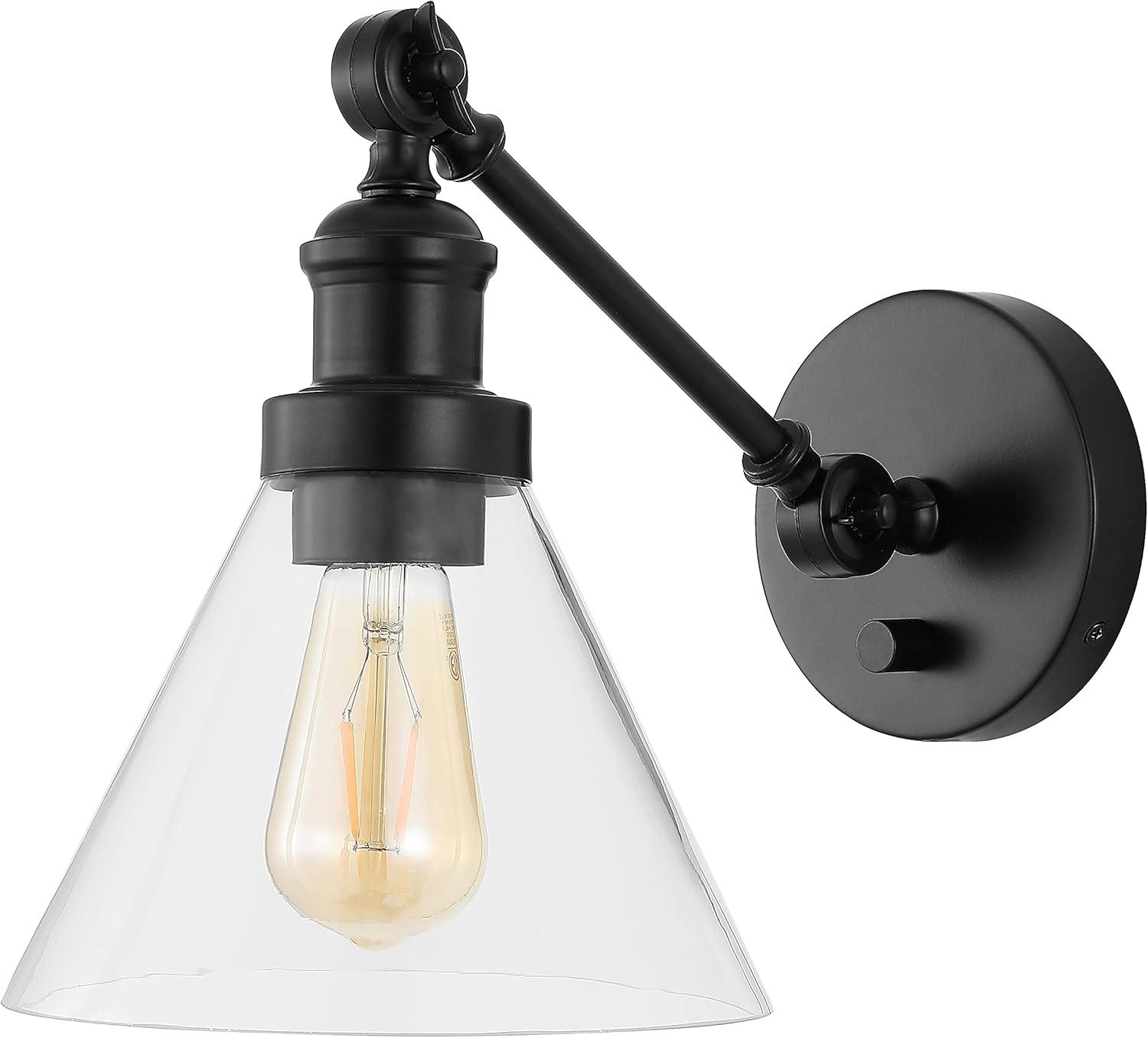 imageJONATHAN Y JYL7575ASET2 Cowie 8quot Classic Industrial IronGlass Adjustable LED Contemporary Wall Sconce for Entryway Lobby Kitchen Bathroom Bedroom Living Room Set of 2 2 Light Oil Rubbed BronzeOilRubbed Bronze