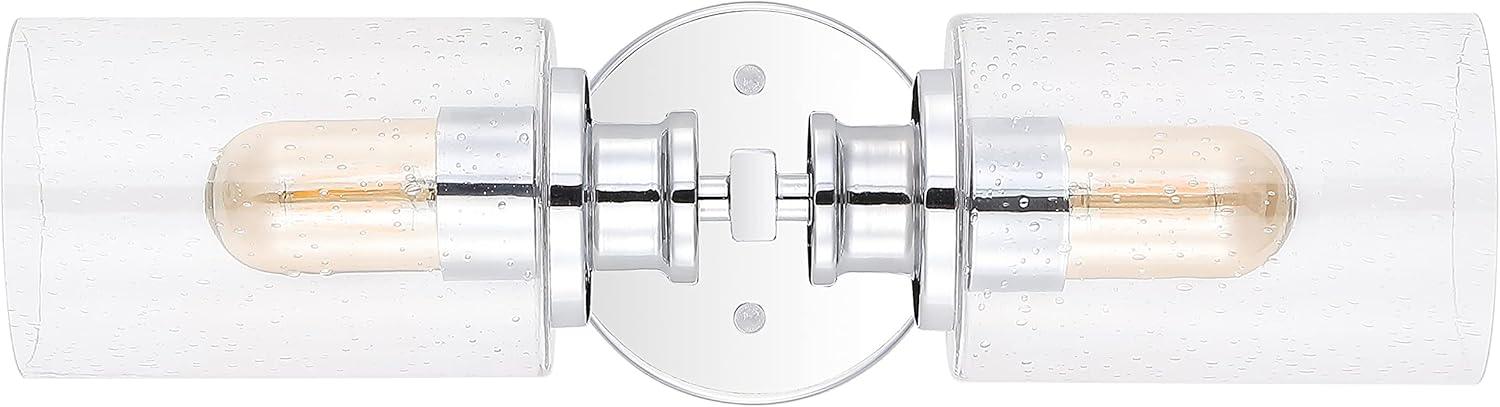 imageJONATHAN Y JYL7577C Jules Edison 165quot Cylinder 2Light IronSeeded Glass Farmhouse Contemporary LED Vanity Rustic Modern Bohemian 2700K 4W Bulbs for Kitchen Bathroom Bedroom Living Room NickelChrome