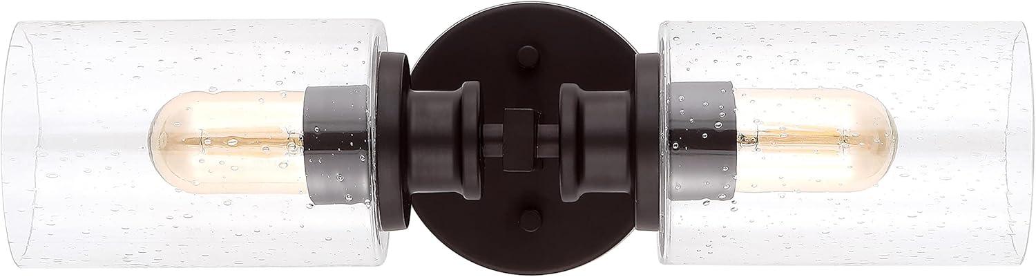 imageJONATHAN Y JYL7577C Jules Edison 165quot Cylinder 2Light IronSeeded Glass Farmhouse Contemporary LED Vanity Rustic Modern Bohemian 2700K 4W Bulbs for Kitchen Bathroom Bedroom Living Room NickelOilRubbed Bronze