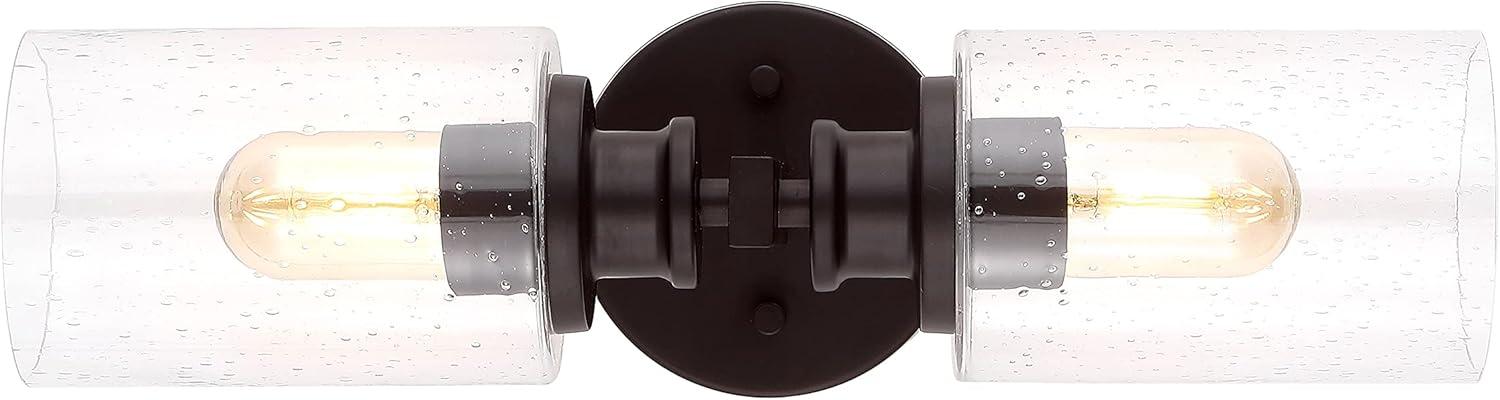 imageJONATHAN Y JYL7577C Jules Edison 165quot Cylinder 2Light IronSeeded Glass Farmhouse Contemporary LED Vanity Rustic Modern Bohemian 2700K 4W Bulbs for Kitchen Bathroom Bedroom Living Room NickelOilRubbed Bronze