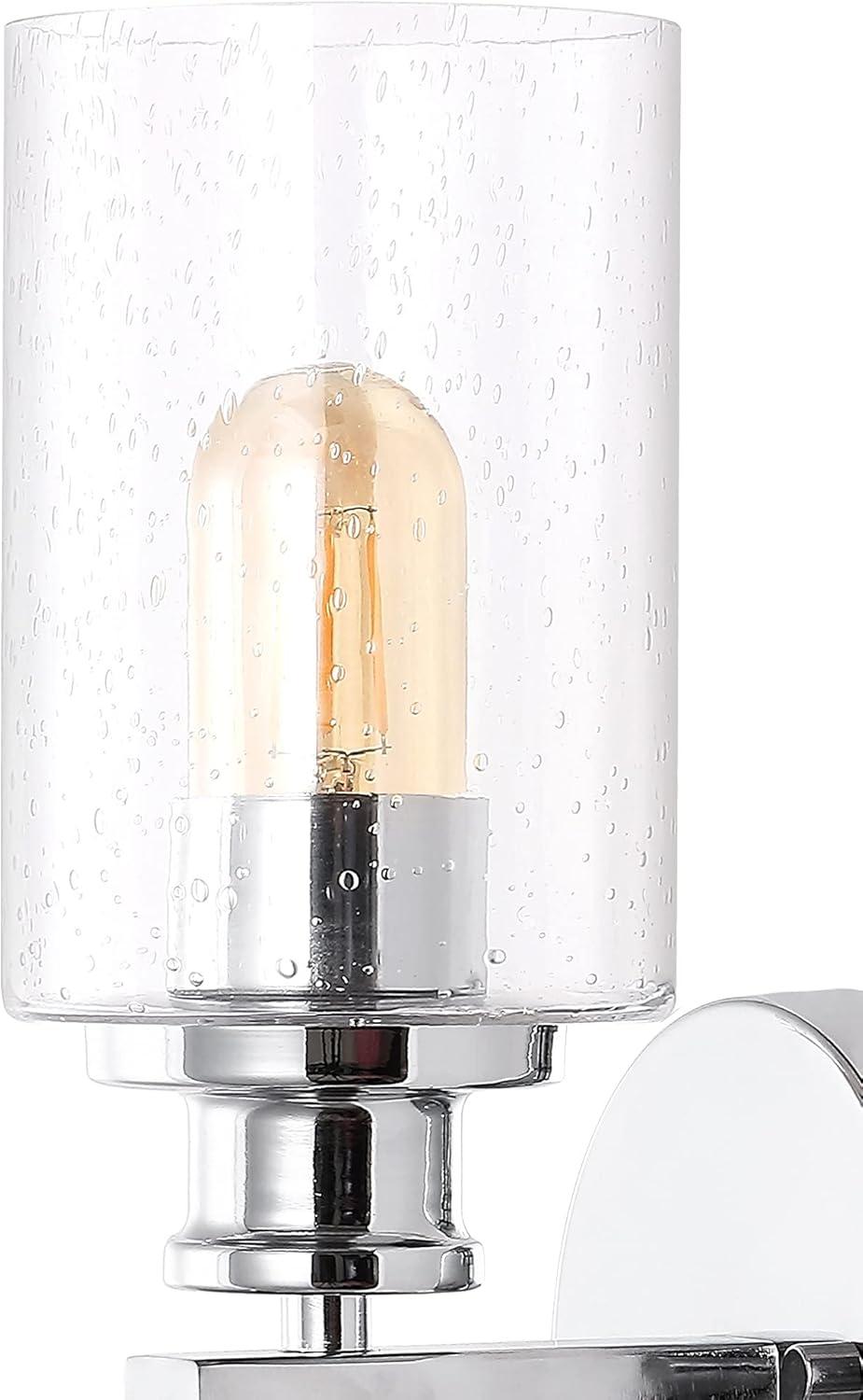 imageJONATHAN Y JYL7577C Jules Edison 165quot Cylinder 2Light IronSeeded Glass Farmhouse Contemporary LED Vanity Rustic Modern Bohemian 2700K 4W Bulbs for Kitchen Bathroom Bedroom Living Room NickelChrome