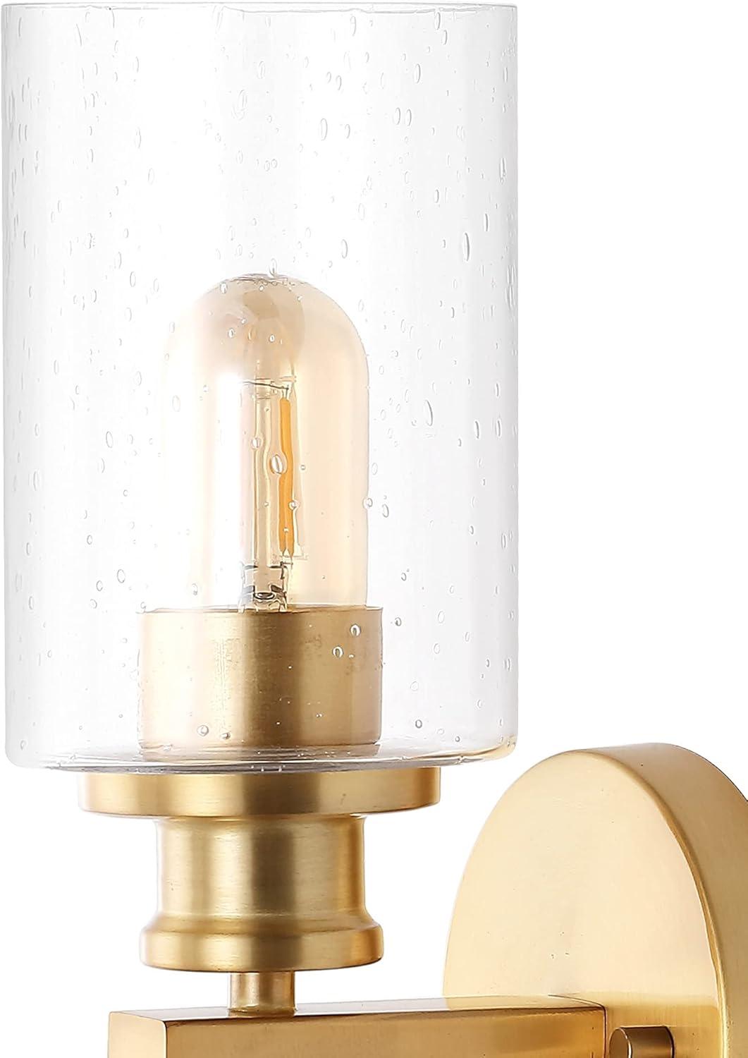 imageJONATHAN Y JYL7577C Jules Edison 165quot Cylinder 2Light IronSeeded Glass Farmhouse Contemporary LED Vanity Rustic Modern Bohemian 2700K 4W Bulbs for Kitchen Bathroom Bedroom Living Room NickelBrass Gold