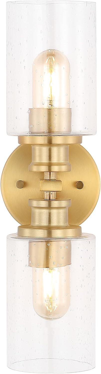 imageJONATHAN Y JYL7577C Jules Edison 165quot Cylinder 2Light IronSeeded Glass Farmhouse Contemporary LED Vanity Rustic Modern Bohemian 2700K 4W Bulbs for Kitchen Bathroom Bedroom Living Room NickelBrass Gold