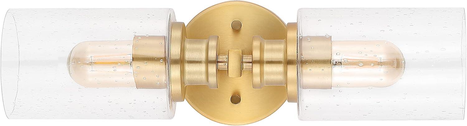 imageJONATHAN Y JYL7577C Jules Edison 165quot Cylinder 2Light IronSeeded Glass Farmhouse Contemporary LED Vanity Rustic Modern Bohemian 2700K 4W Bulbs for Kitchen Bathroom Bedroom Living Room NickelBrass Gold