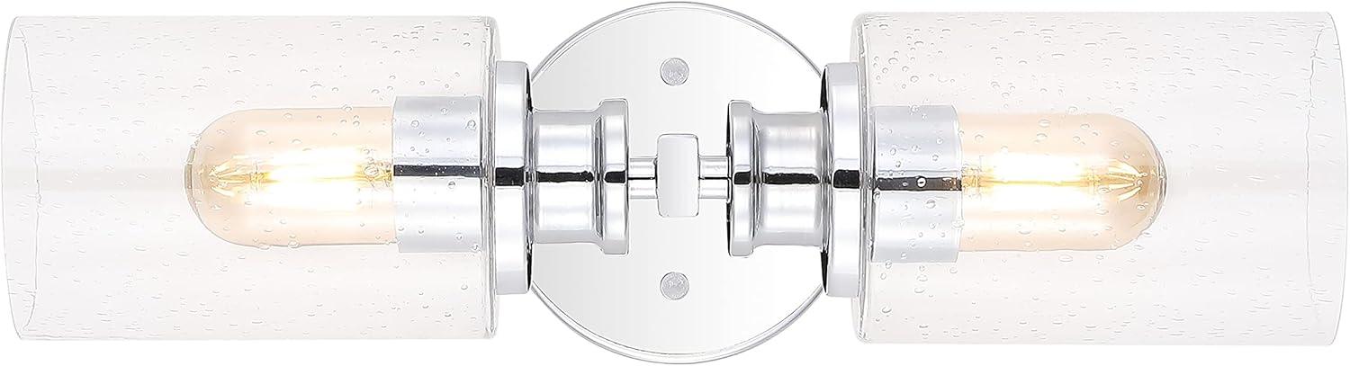 imageJONATHAN Y JYL7577C Jules Edison 165quot Cylinder 2Light IronSeeded Glass Farmhouse Contemporary LED Vanity Rustic Modern Bohemian 2700K 4W Bulbs for Kitchen Bathroom Bedroom Living Room NickelChrome