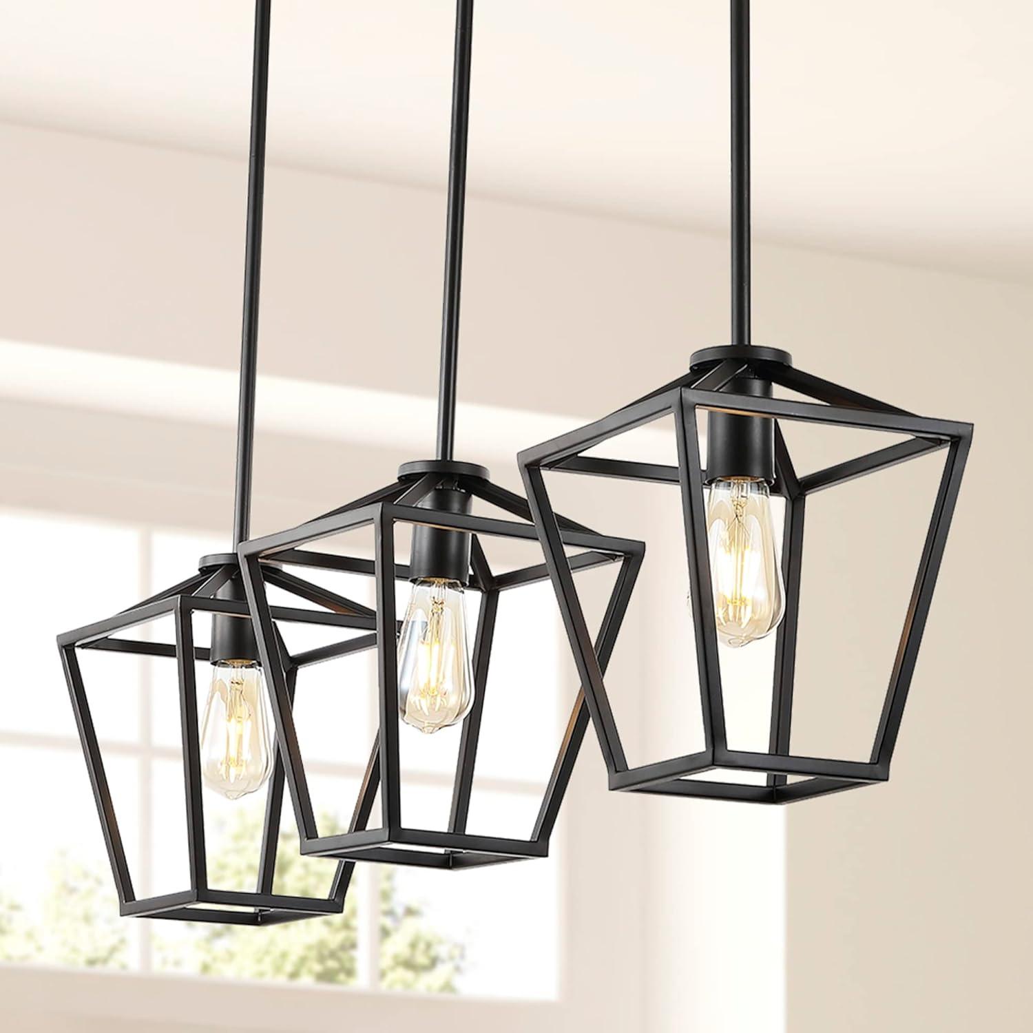 imageJONATHAN Y JYL7580A Grace 788quot 1Light Industrial Farmhouse Iron LED Pendant Coastal Contemporary Adjustable Dining Room Living Room Kitchen Island Foyer Bedroom Hallway Oil Rubbed Bronze3Light