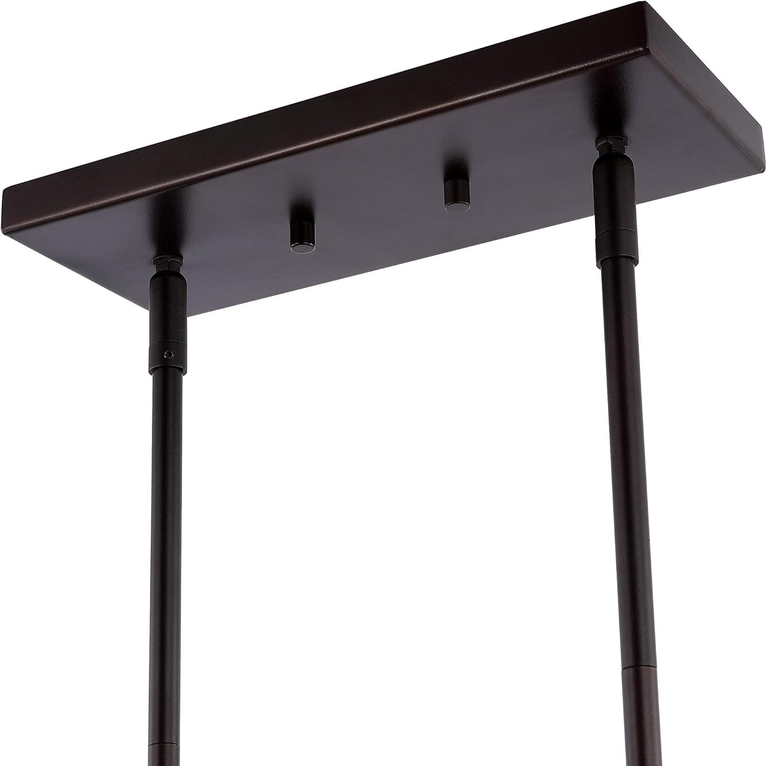 imageJONATHAN Y JYL7593A Nathan 385quot 3Light Industrial Farmhouse Iron Linear LED Pendant Coastal Contemporary Adjustable Dining Room Living Room Kitchen Island Foyer Bedroom Oil Rubbed BronzeClear3425 3 Light