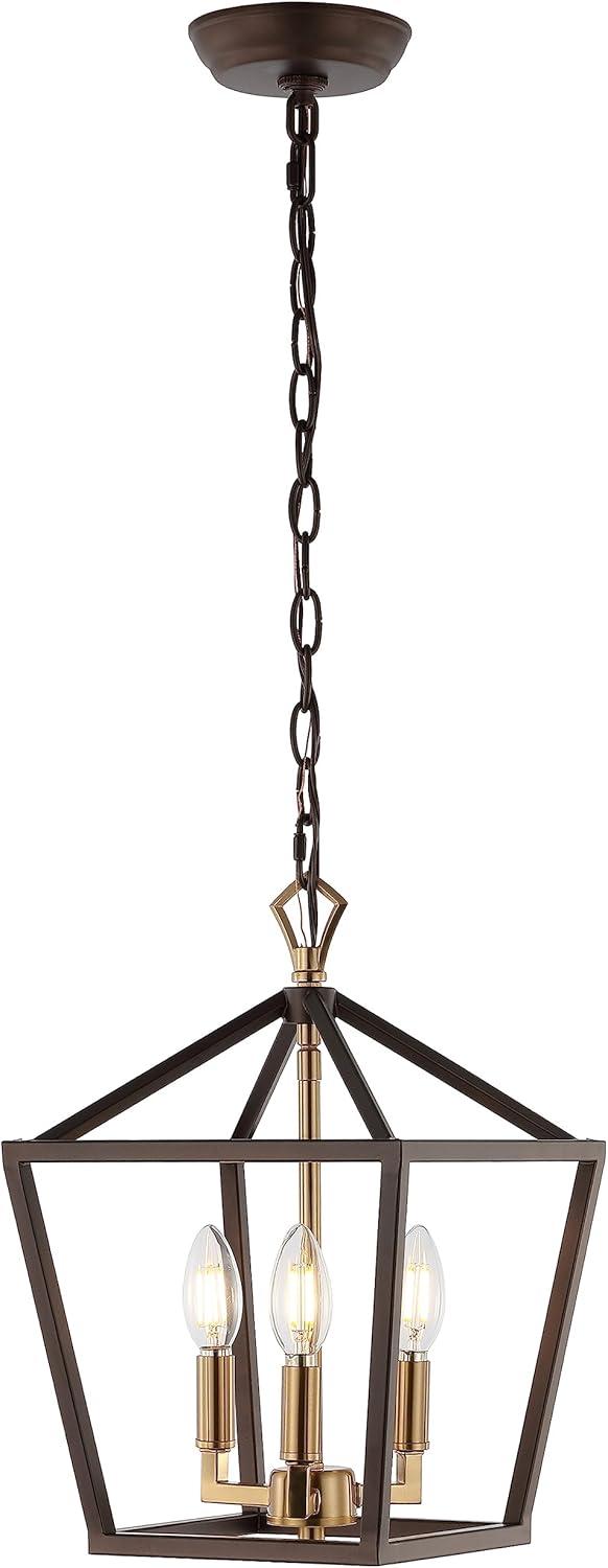 imageJONATHAN Y JYL7601B Pagoda Lantern Dimmable Adjustable Metal LED Pendant Classic Traditional Farmhouse Dining Room Living Room Kitchen Foyer Bedroom Hallway 10 in Antique GoldOil Rubbed BronzeBrass Gold