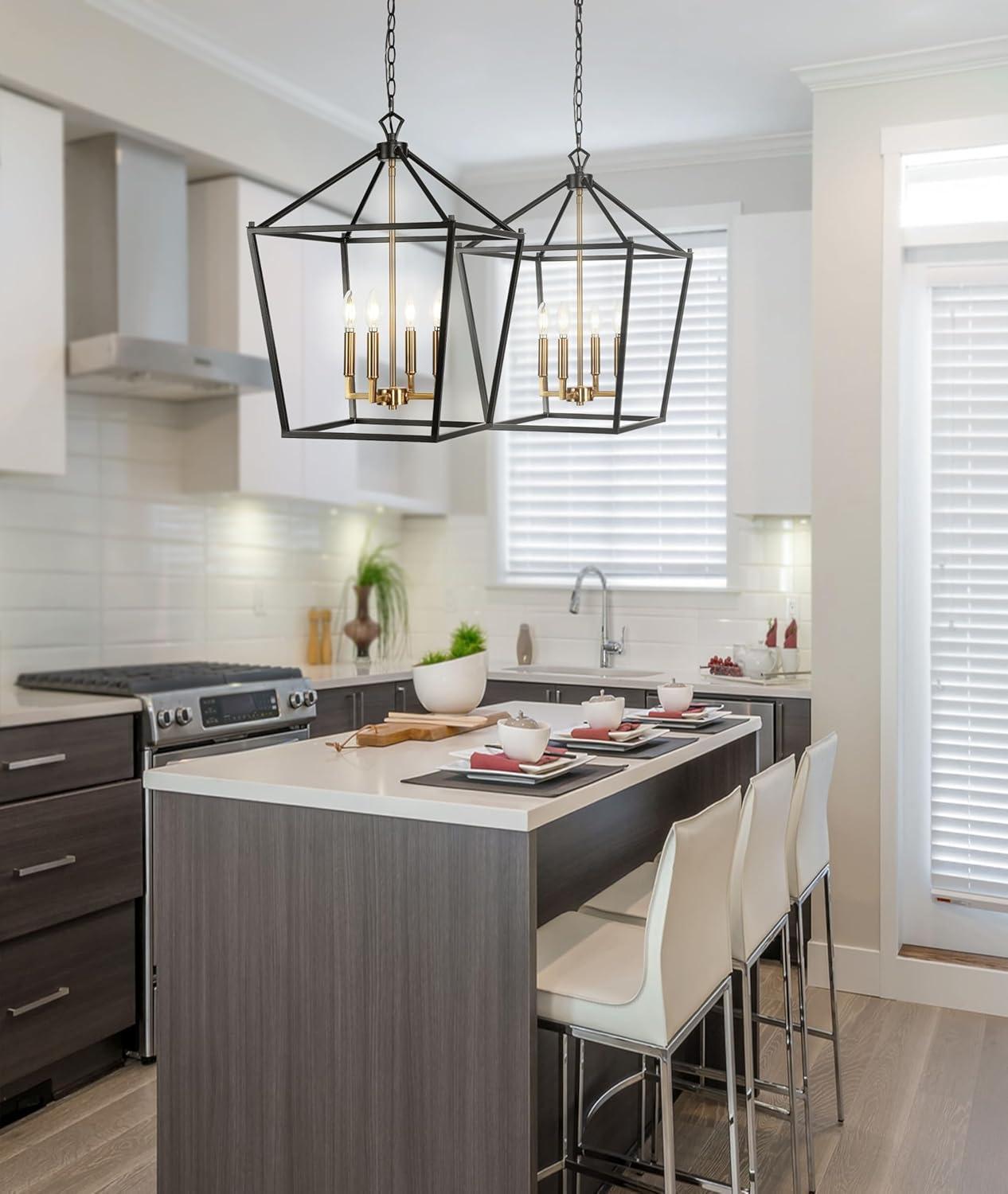 imageJONATHAN Y JYL7601B Pagoda Lantern Dimmable Adjustable Metal LED Pendant Classic Traditional Farmhouse Dining Room Living Room Kitchen Foyer Bedroom Hallway 10 in Antique GoldOil Rubbed BronzeBrass Gold