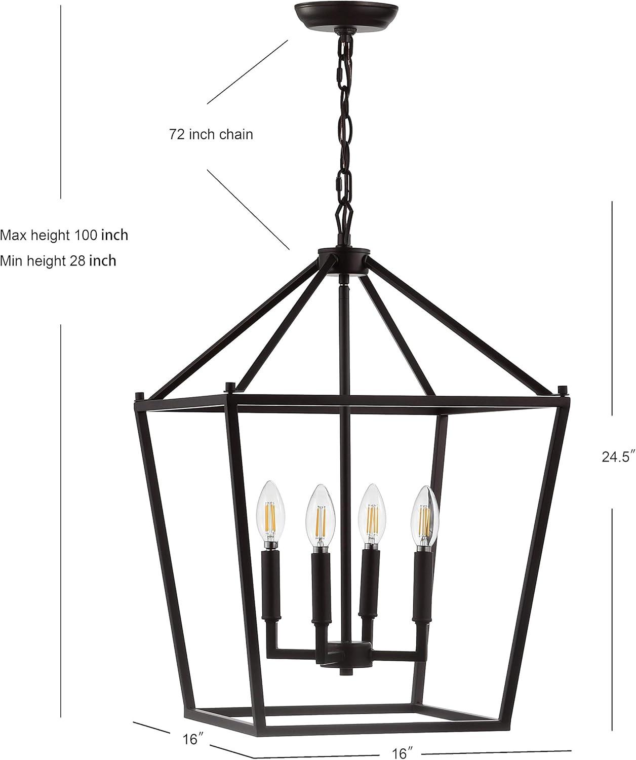 imageJONATHAN Y JYL7601B Pagoda Lantern Dimmable Adjustable Metal LED Pendant Classic Traditional Farmhouse Dining Room Living Room Kitchen Foyer Bedroom Hallway 10 in Antique GoldOilRubbed Bronze
