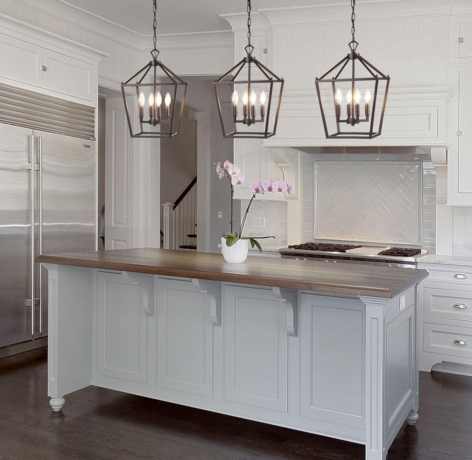 imageJONATHAN Y JYL7601B Pagoda Lantern Dimmable Adjustable Metal LED Pendant Classic Traditional Farmhouse Dining Room Living Room Kitchen Foyer Bedroom Hallway 10 in Antique GoldOilRubbed Bronze