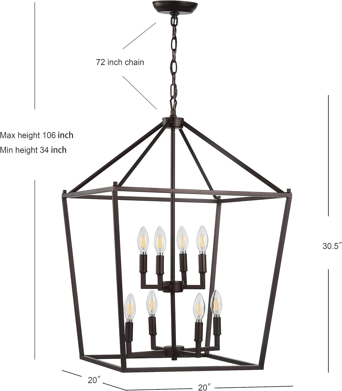 imageJONATHAN Y JYL7601B Pagoda Lantern Dimmable Adjustable Metal LED Pendant Classic Traditional Farmhouse Dining Room Living Room Kitchen Foyer Bedroom Hallway 10 in Antique GoldOilRubbed Bronze
