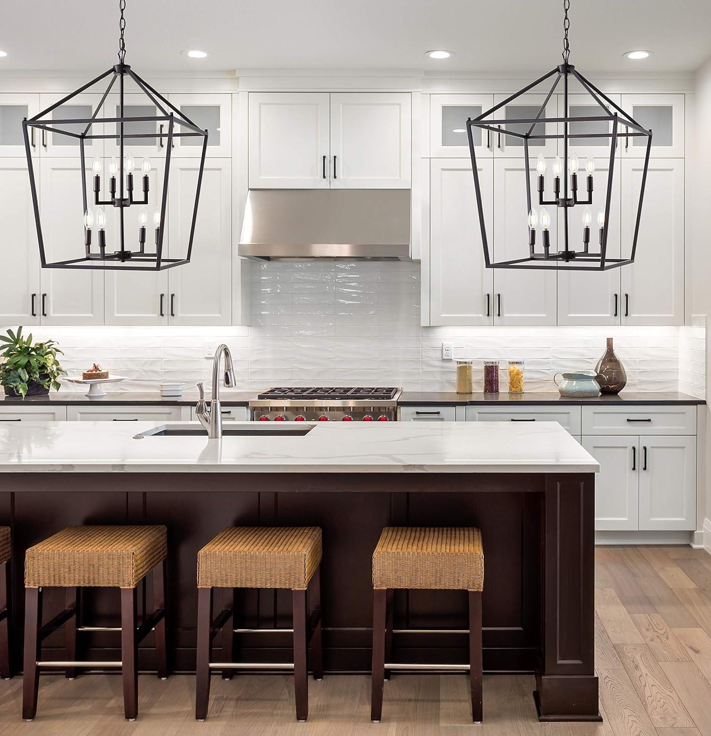 imageJONATHAN Y JYL7601B Pagoda Lantern Dimmable Adjustable Metal LED Pendant Classic Traditional Farmhouse Dining Room Living Room Kitchen Foyer Bedroom Hallway 10 in Antique GoldOilRubbed Bronze