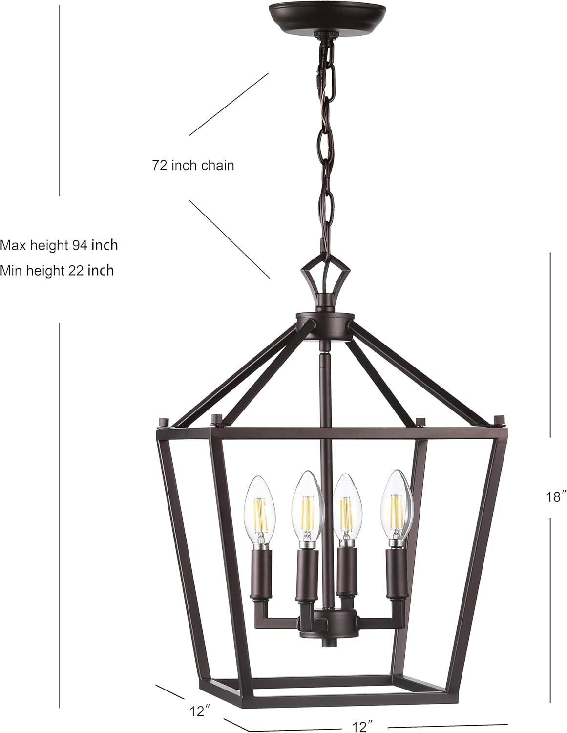 imageJONATHAN Y JYL7601B Pagoda Lantern Dimmable Adjustable Metal LED Pendant Classic Traditional Farmhouse Dining Room Living Room Kitchen Foyer Bedroom Hallway 10 in Antique GoldOilRubbed Bronze