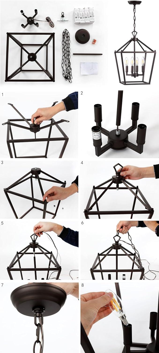 imageJONATHAN Y JYL7601B Pagoda Lantern Dimmable Adjustable Metal LED Pendant Classic Traditional Farmhouse Dining Room Living Room Kitchen Foyer Bedroom Hallway 10 in Antique GoldOil Rubbed BronzeBrass Gold