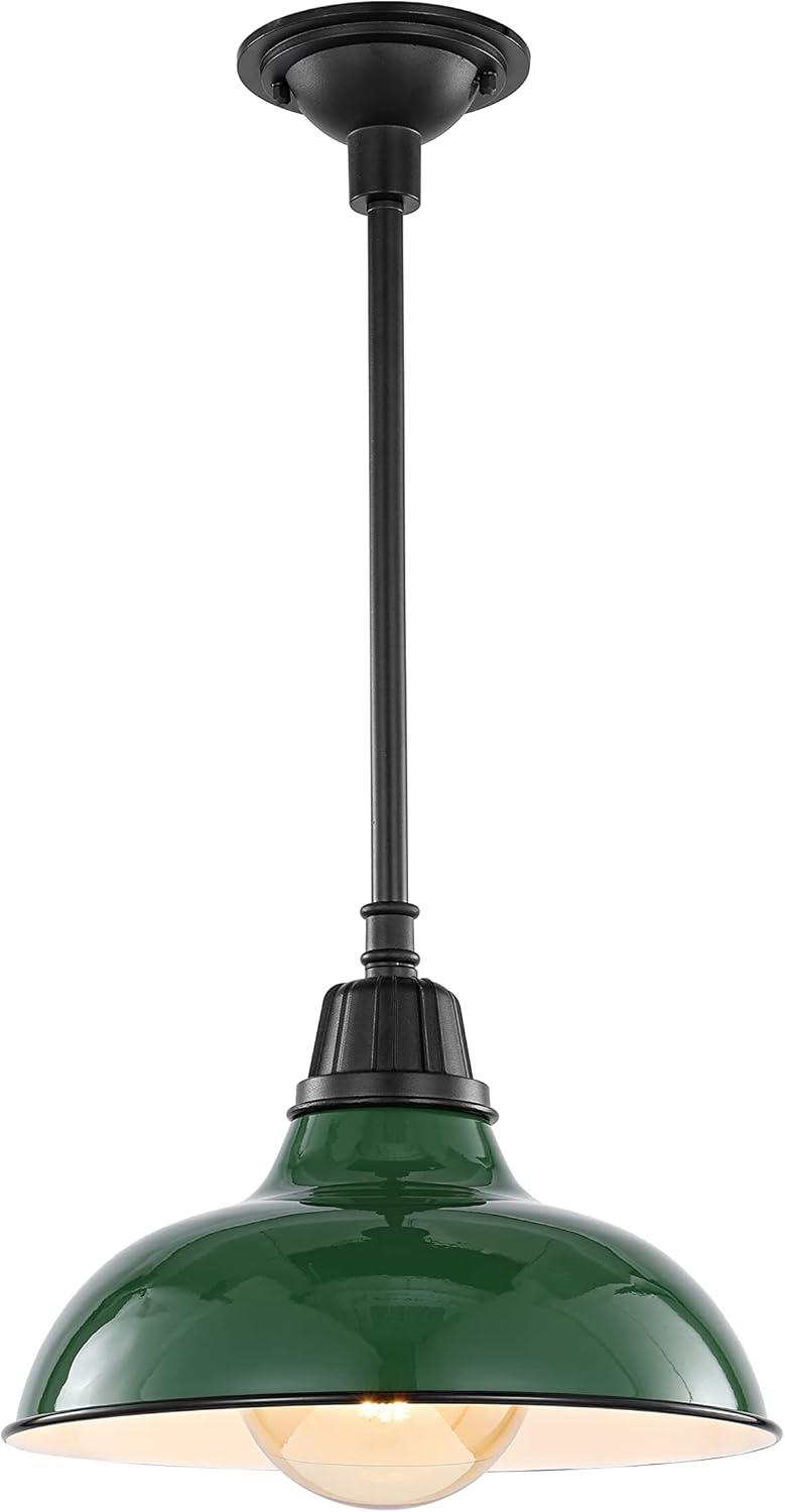 imageJONATHAN Y JYL7611K Jasper 1225quot 1Light Farmhouse Industrial IndoorOutdoor Iron LED Pendant Modern Rustic Coastal Cottage Traditional Patio Porch Living Room Entryway Matte Silver BlueGreenBlack