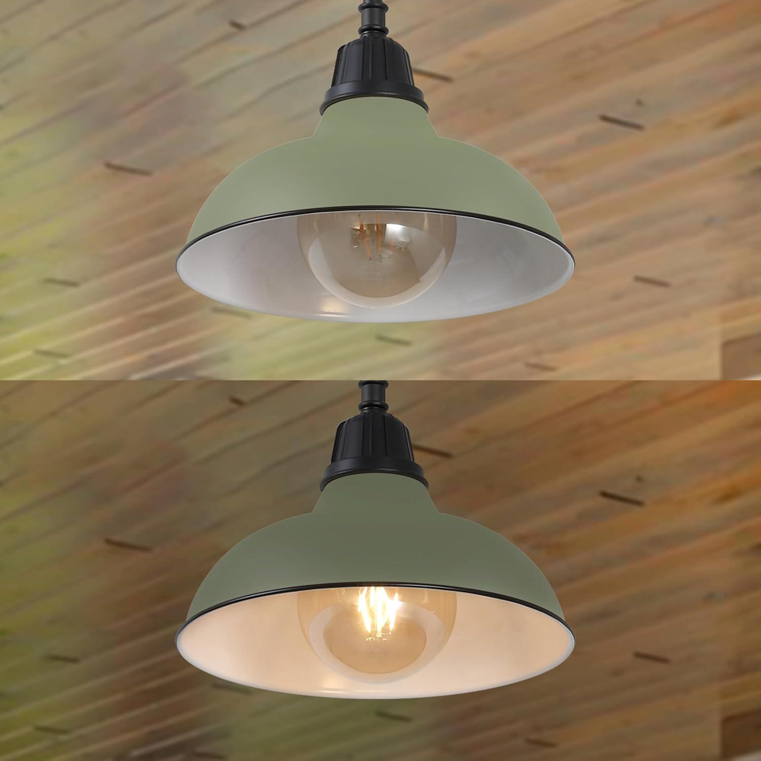 imageJONATHAN Y JYL7611K Jasper 1225quot 1Light Farmhouse Industrial IndoorOutdoor Iron LED Pendant Modern Rustic Coastal Cottage Traditional Patio Porch Living Room Entryway Matte Silver BlueMatte Olive Green