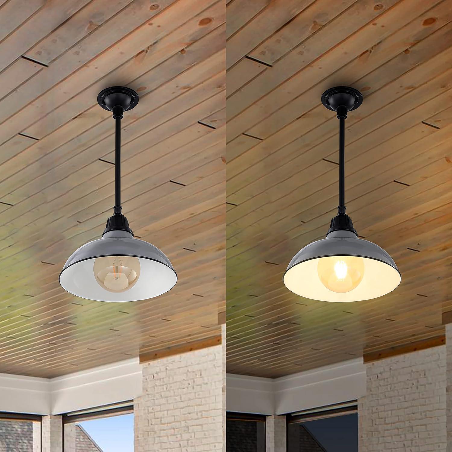 imageJONATHAN Y JYL7611K Jasper 1225quot 1Light Farmhouse Industrial IndoorOutdoor Iron LED Pendant Modern Rustic Coastal Cottage Traditional Patio Porch Living Room Entryway Matte Silver BlueGrayBlack