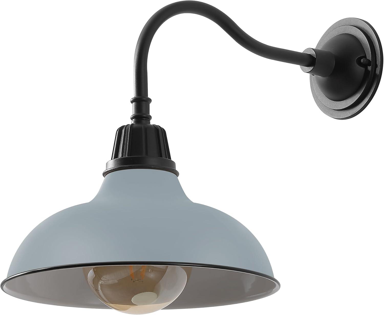 imageJONATHAN Y JYL7613I Aurora 1225quot 1Light Farmhouse Industrial IndoorOutdoor Iron LED Gooseneck Arm Outdoor Sconce for Entryway Lobby Kitchen Bathroom Bedroom Living Room Hallway Matte Olive GreenMatte Silver BlueBlack