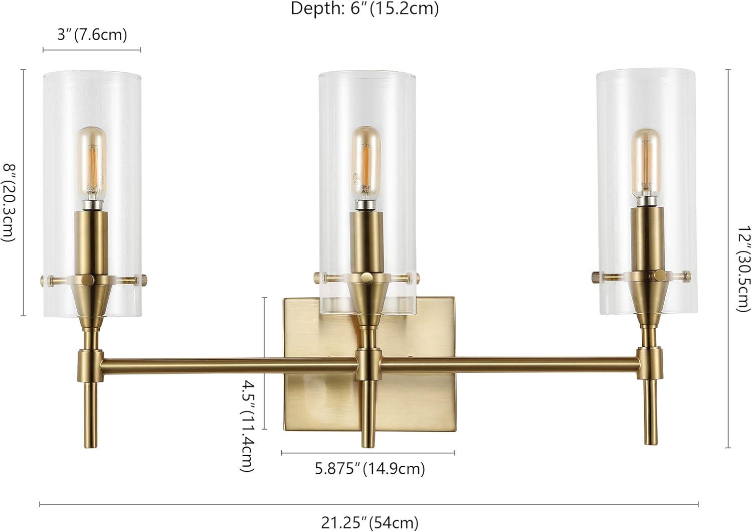 imageJONATHAN Y JYL7805A Cato 45quot 1Light Bohemian Farmhouse IronGlass LED Sconce Modern Contemporary 2700K 40W Bulb Entryway Lobby Kitchen Bathroom Bedroom Living Room Oil Rubbed BronzeClearBrass Gold