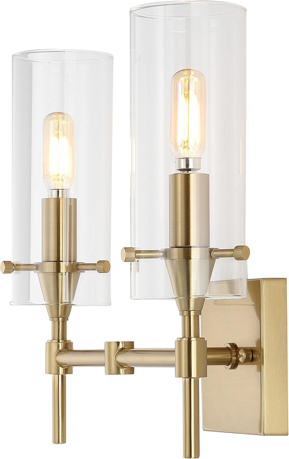 imageJONATHAN Y JYL7805A Cato 45quot 1Light Bohemian Farmhouse IronGlass LED Sconce Modern Contemporary 2700K 40W Bulb Entryway Lobby Kitchen Bathroom Bedroom Living Room Oil Rubbed BronzeClearBrass Gold