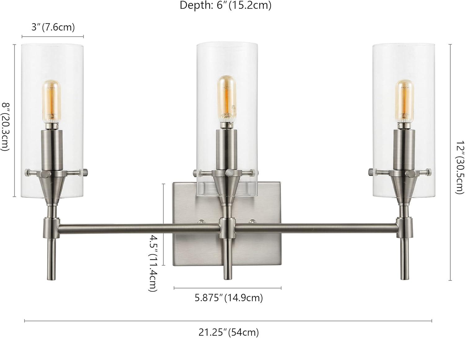 imageJONATHAN Y JYL7805A Cato 45quot 1Light Bohemian Farmhouse IronGlass LED Sconce Modern Contemporary 2700K 40W Bulb Entryway Lobby Kitchen Bathroom Bedroom Living Room Oil Rubbed BronzeClearNickel