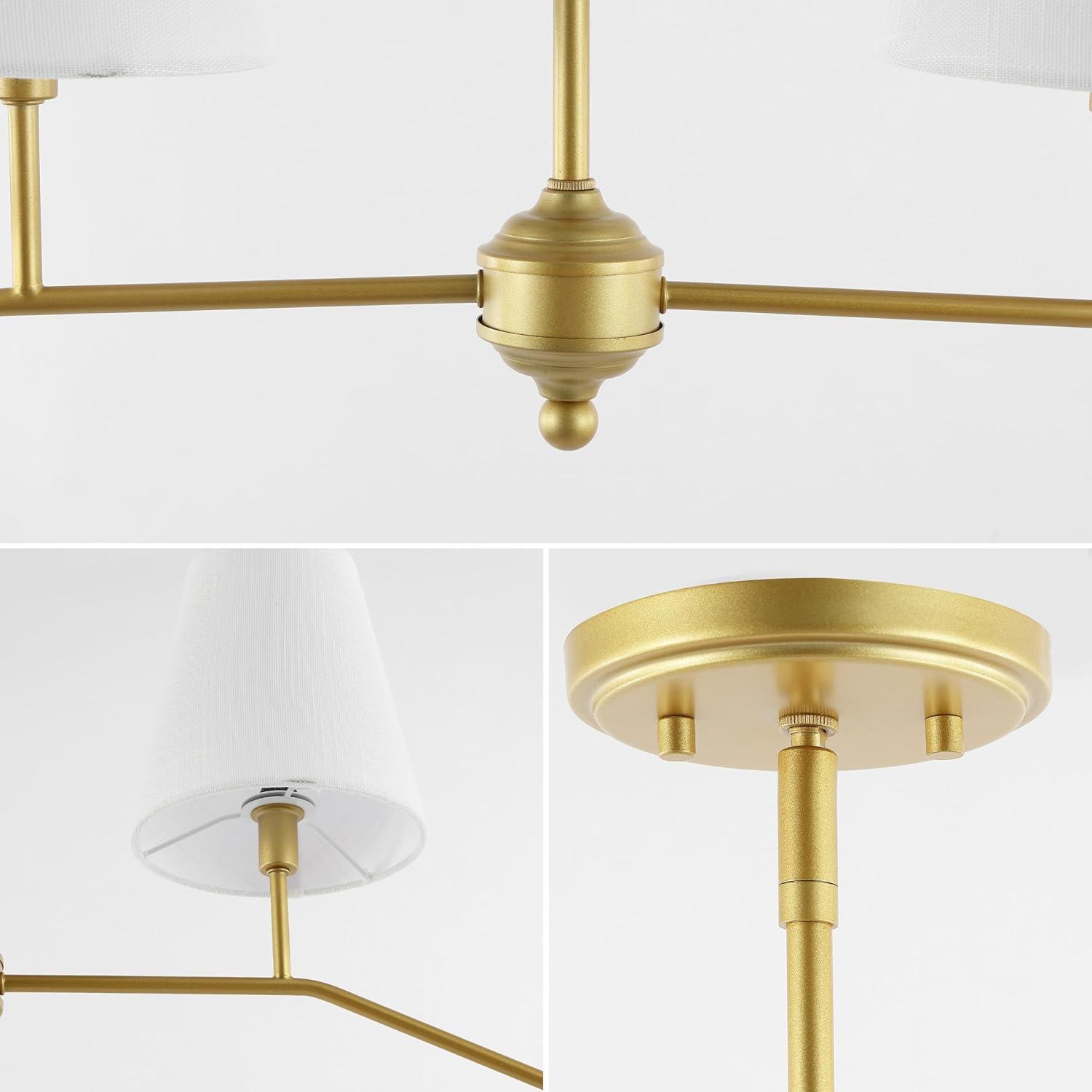 imageJONATHAN Y JYL7913A Signe 475quot 4Light Classic Minimalist Iron Linear LED Pendant Gold Paintingfor Kitchen Island Dining Room and Office