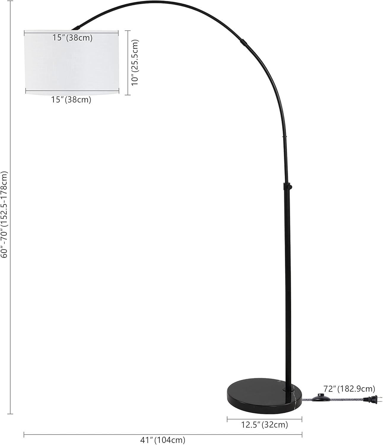 imageJONATHAN Y JYL8504A Collier 70quot Industrial Vintage HeadandHeightAdjustable Iron LED Arc Floor Lamp with Smart Bulb Classic Coastal Standing Reading Lamp LED Bulb Included Black