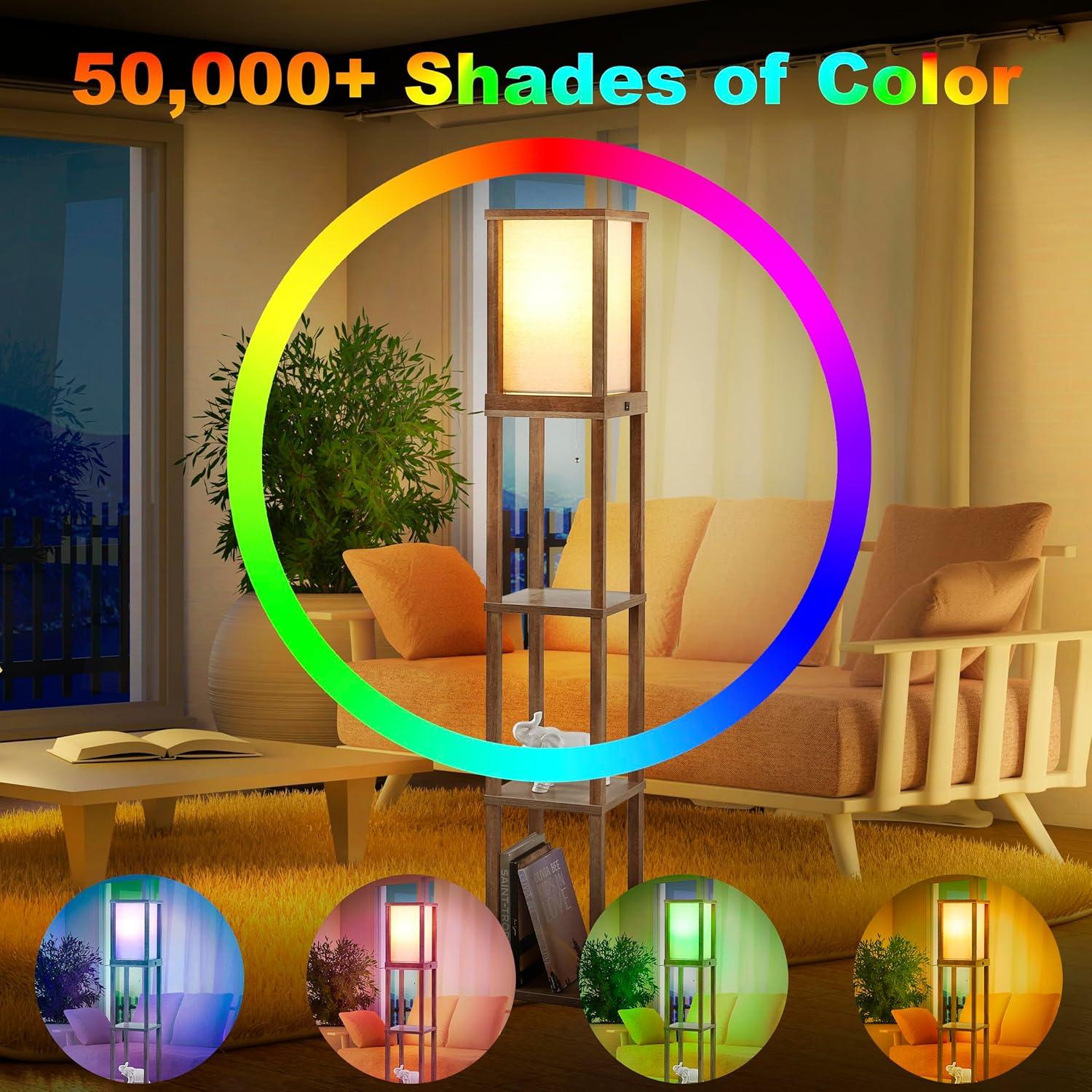 imageJONATHAN Y JYL8506A Etagere 635quot Rustic Bohemian Wooden LED 3Shelf Floor Lamp with PullChain Industrial Contemporary Standing Reading Lamp LED Bulb Included Brown