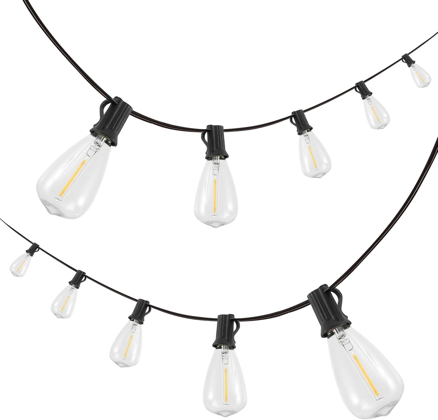 imageJONATHAN Y JYL8704B 10Light IndoorOutdoor 10 ft Rustic Industrial LED ST38 Clear Bulb String Lights for Patio Porch Backyard Caf WhiteBlack LED