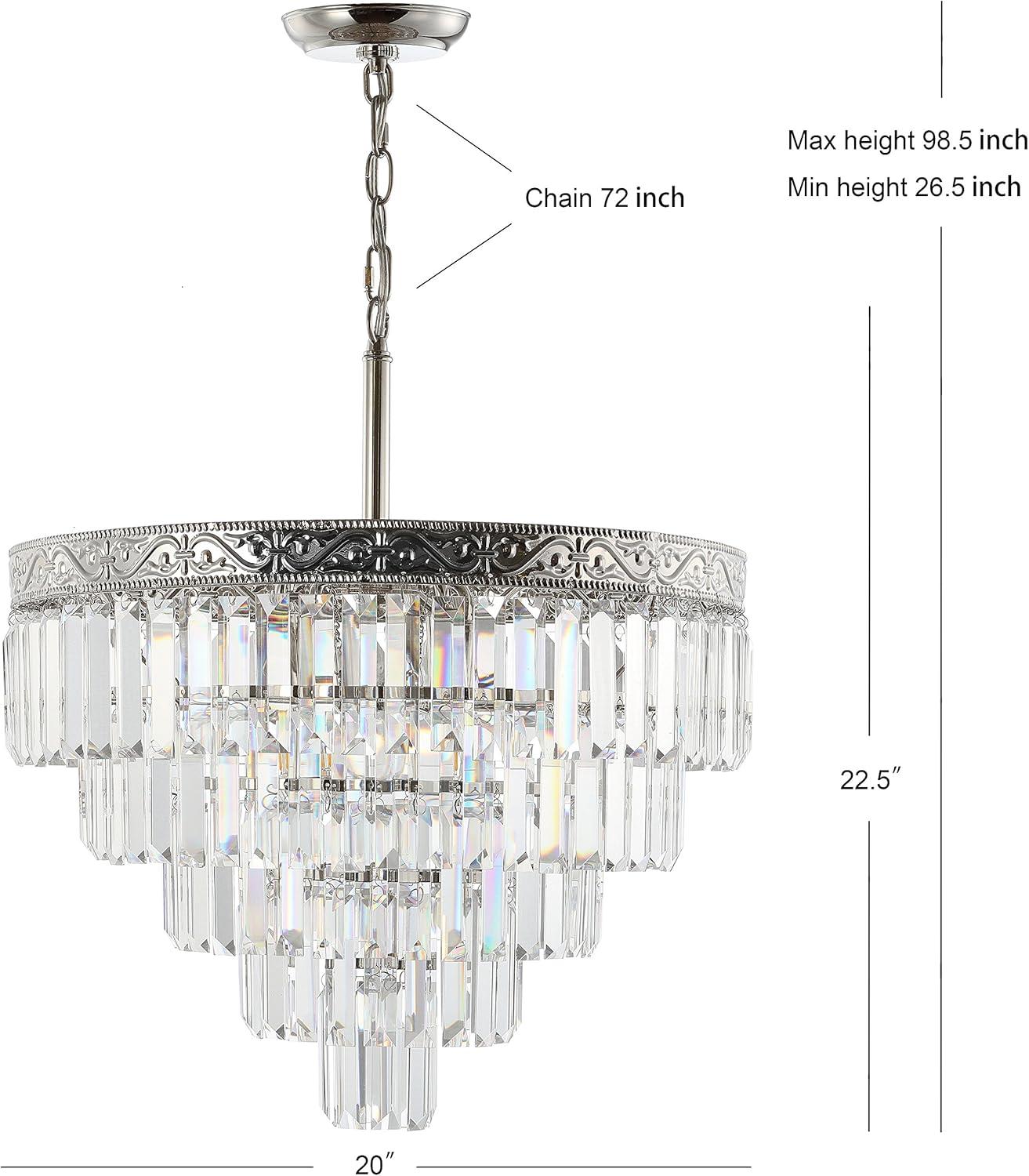 imageJONATHAN Y JYL9006B Wyatt 12quot 2Light Crystal LED Chandelier ContemporaryClassicTraditional Dimmable Adjustable for Foyer Closet Dining Room Kitchen BronzeClearSilver