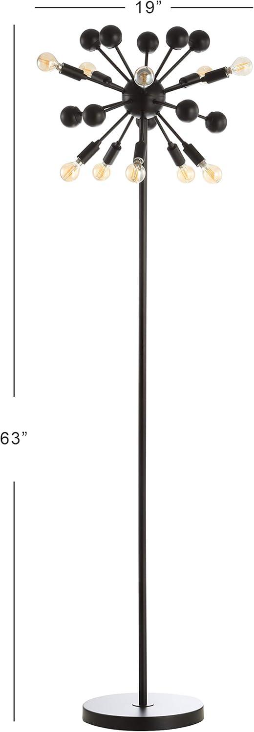 imageJONATHAN Y JYL9049A Orbit 10Light 63quot Modern Sputnik Metal LED Floor Lamp Farmhouse Midcentury Contemporary Industrial Scandinavian Transitional Office Living Room Bedroom Black